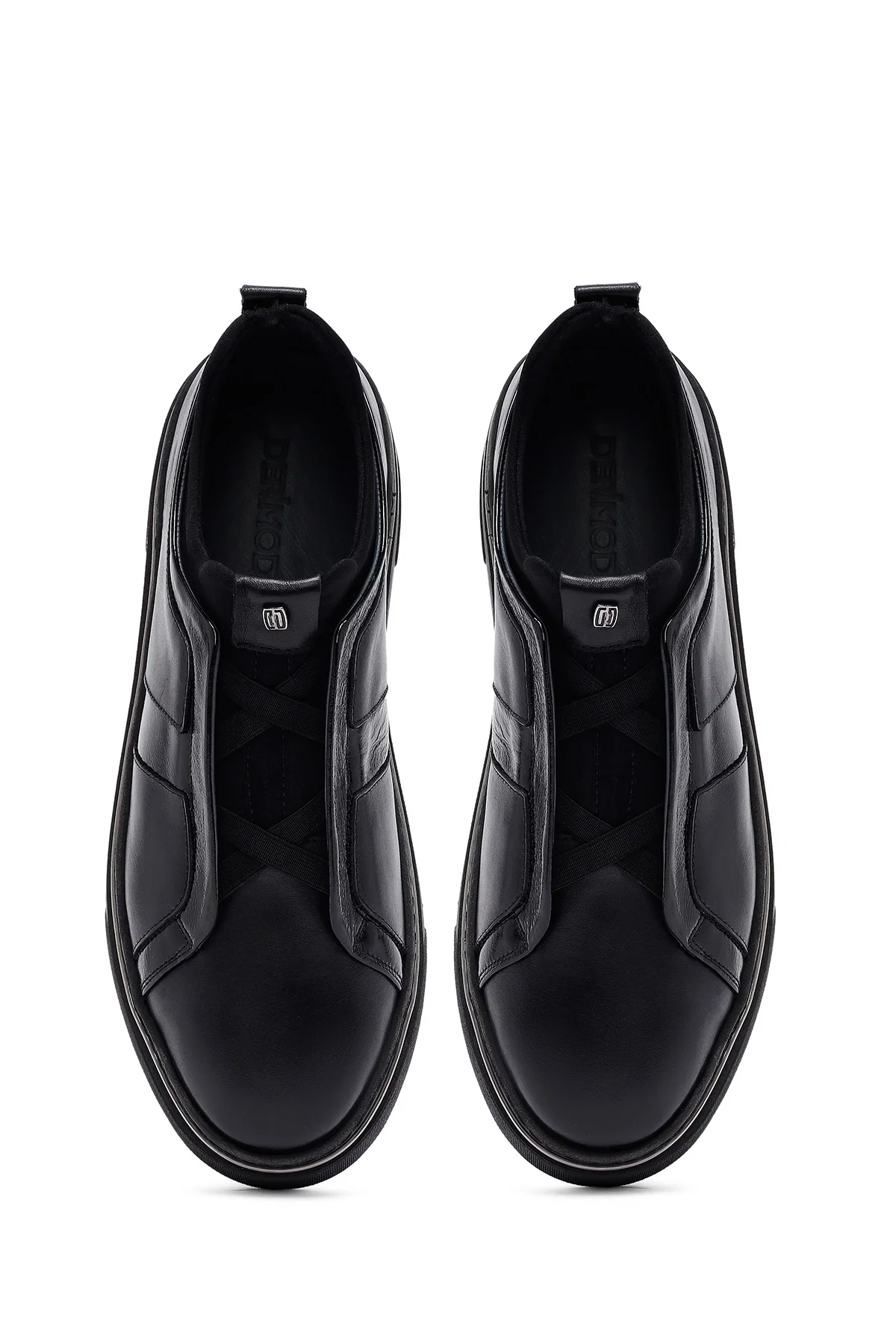 Erkek Siyah Deri Sneaker - Image 7