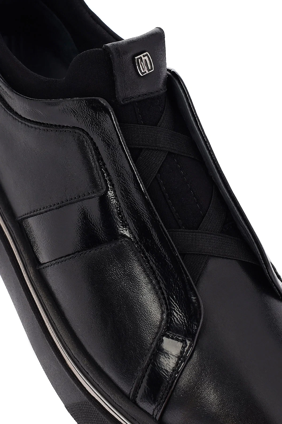 Erkek Siyah Deri Sneaker - Image 9