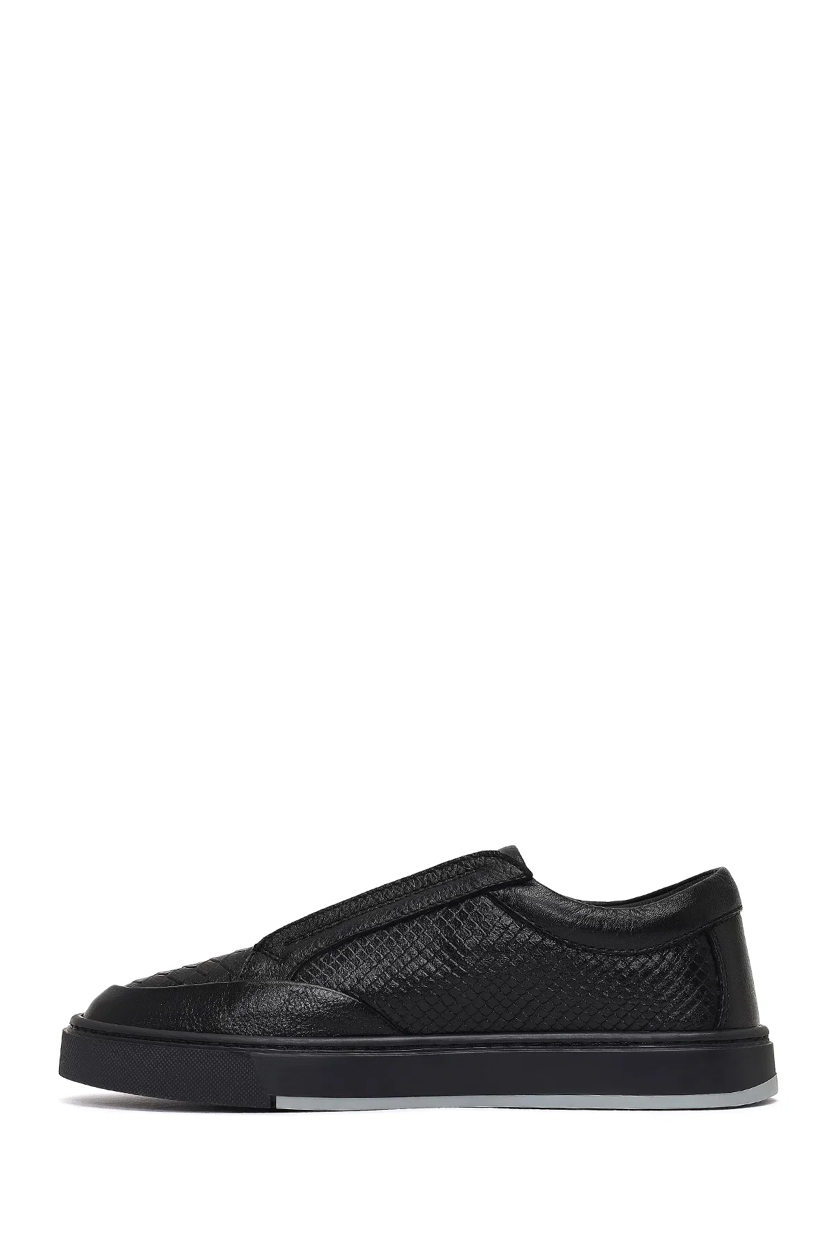 Erkek Siyah Deri Sneaker - Image 2