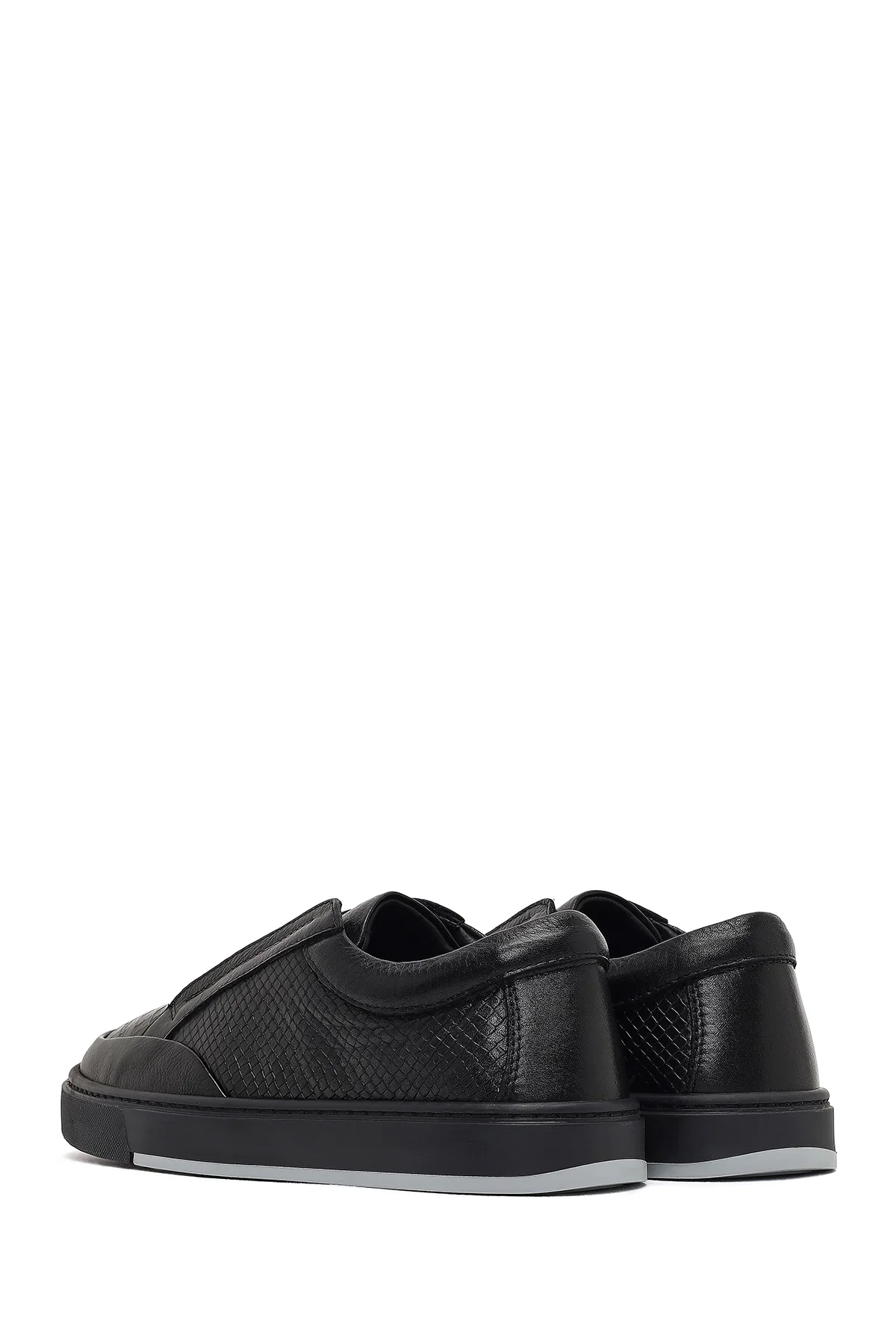 Erkek Siyah Deri Sneaker - Image 5