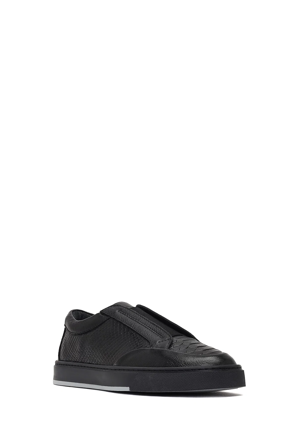 Erkek Siyah Deri Sneaker - Image 6