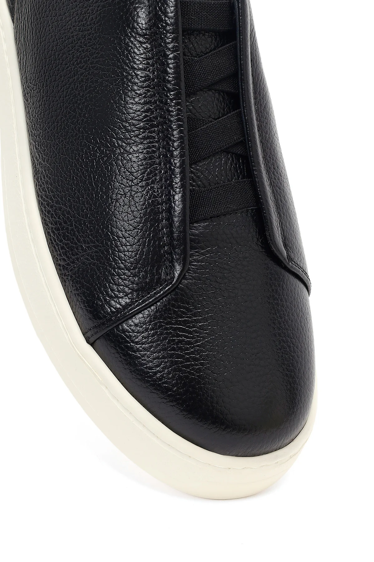 Erkek Siyah Deri Sneaker - Image 9