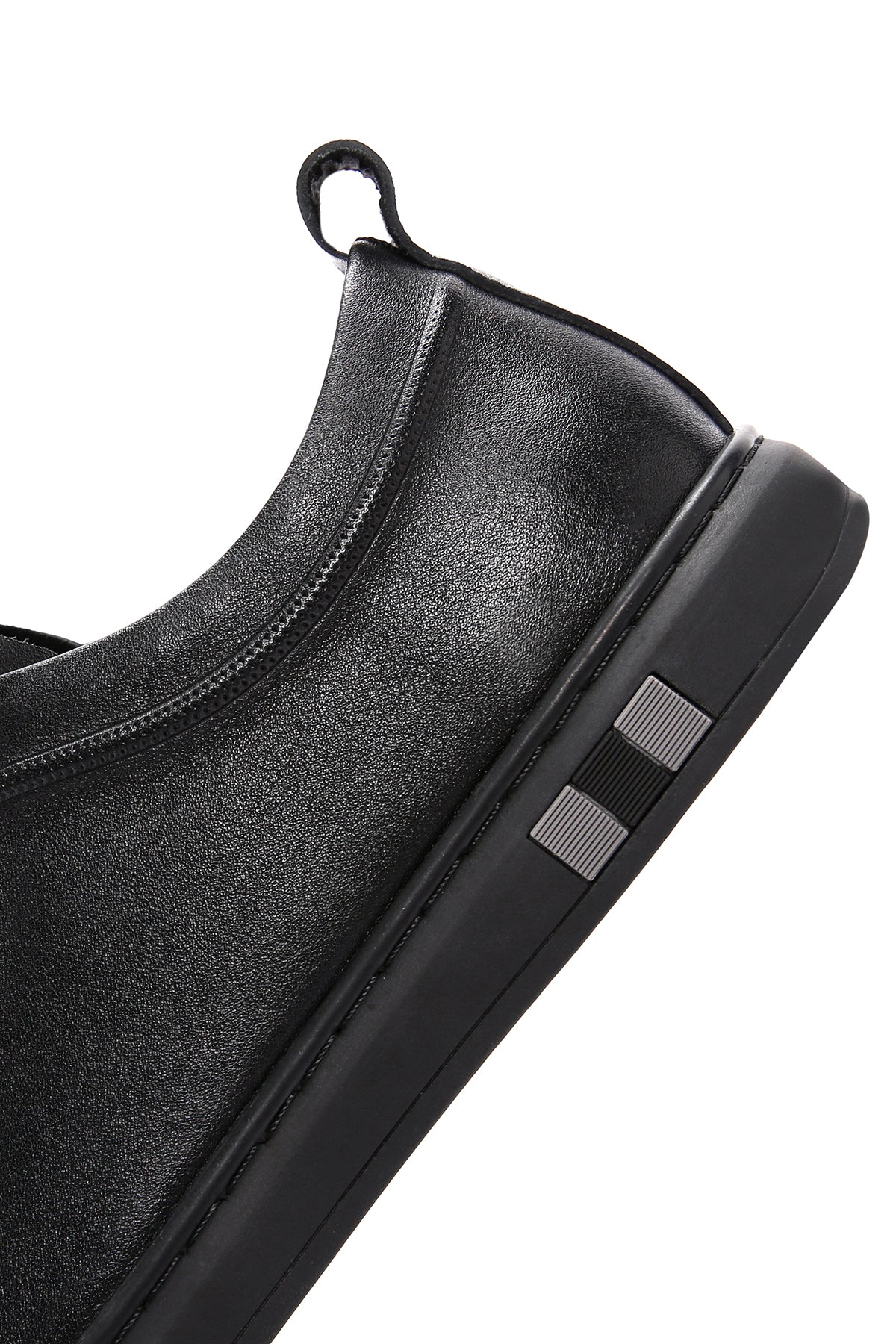 Erkek Siyah Deri Sneaker - Image 8