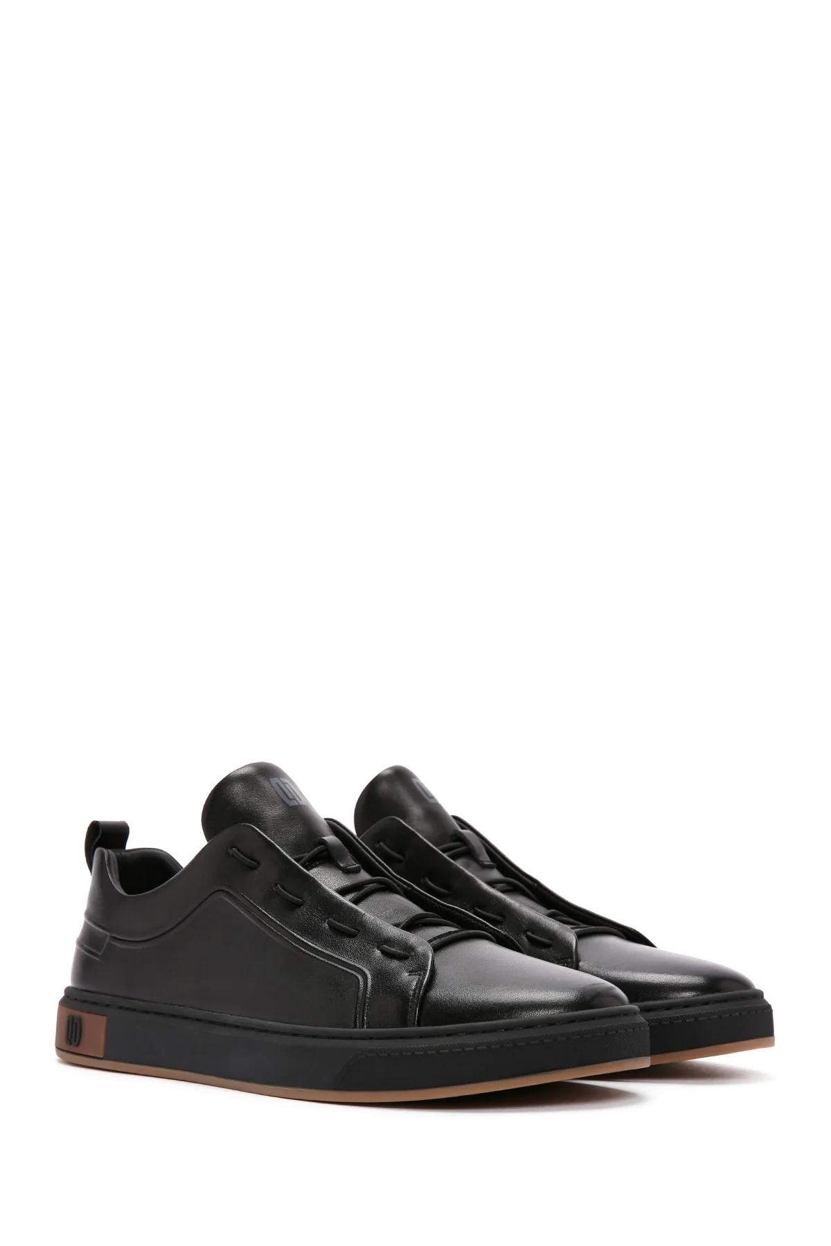 Erkek Siyah Deri Sneaker - Image 2