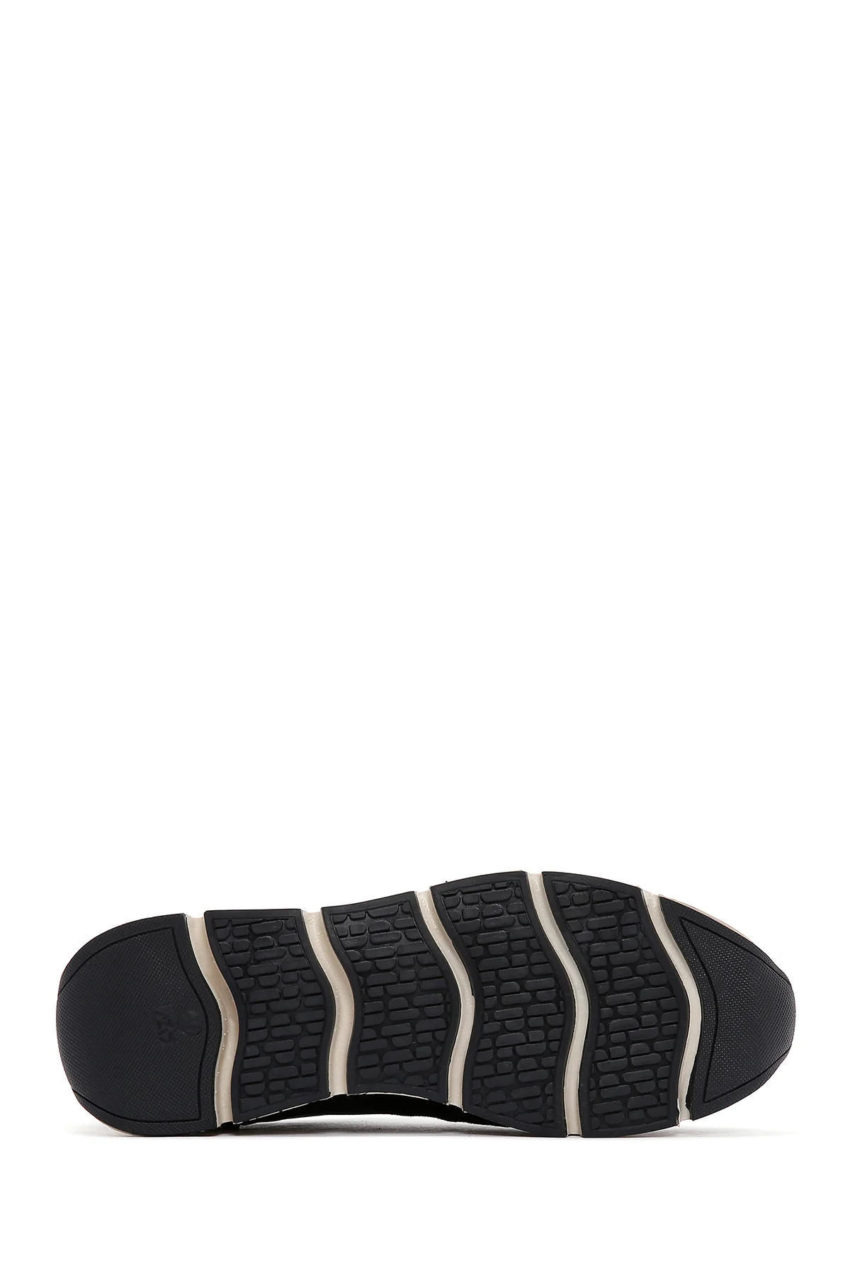 Erkek Siyah Deri Süet Detaylı Sneaker - Image 4