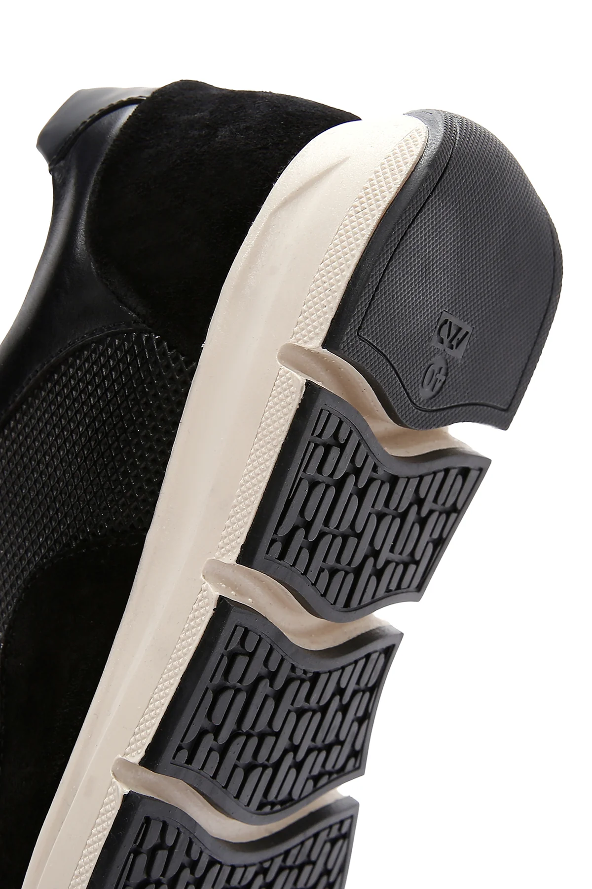 Erkek Siyah Deri Süet Detaylı Sneaker - Image 8