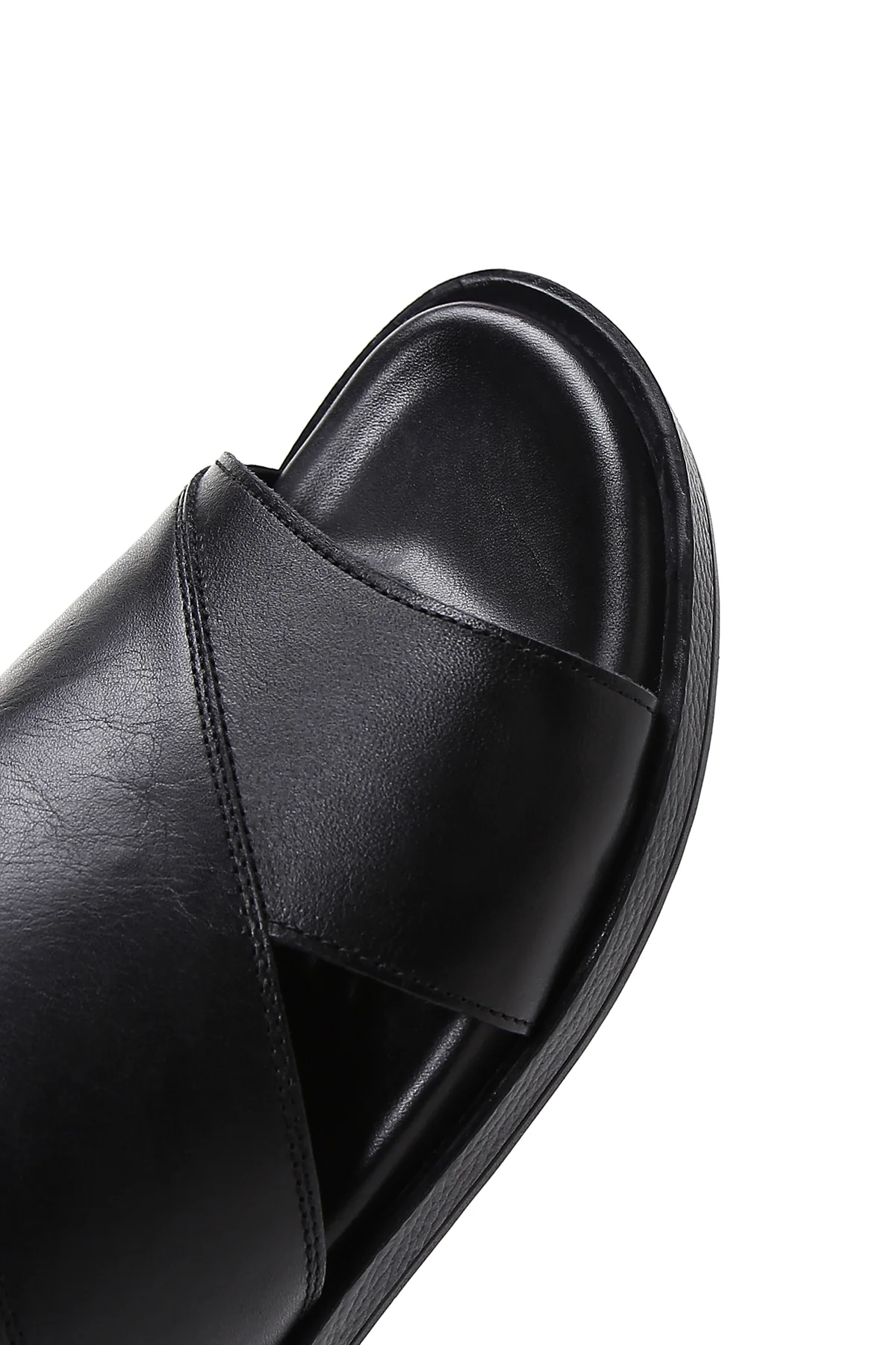Erkek Siyah Deri Terlik - Image 8