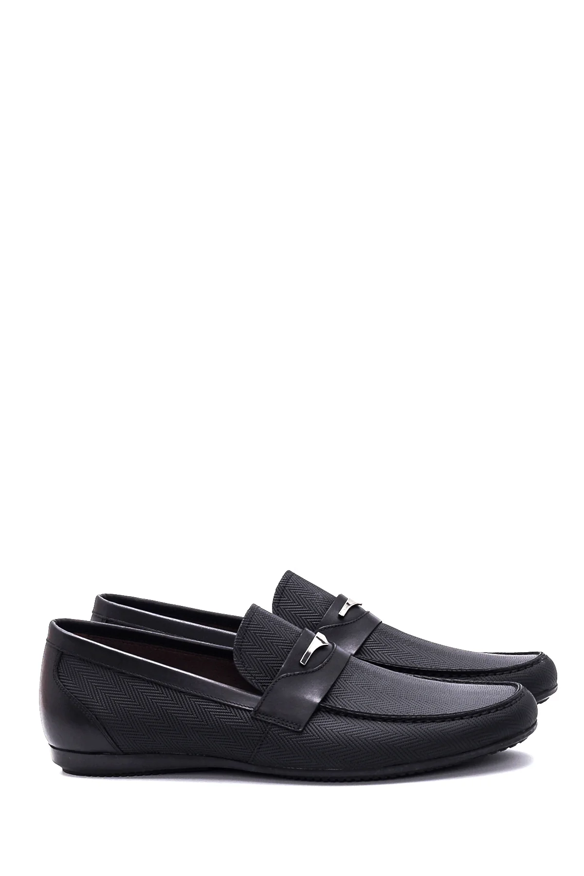 Erkek Siyah Deri Tokalı Casual Loafer - Image 3