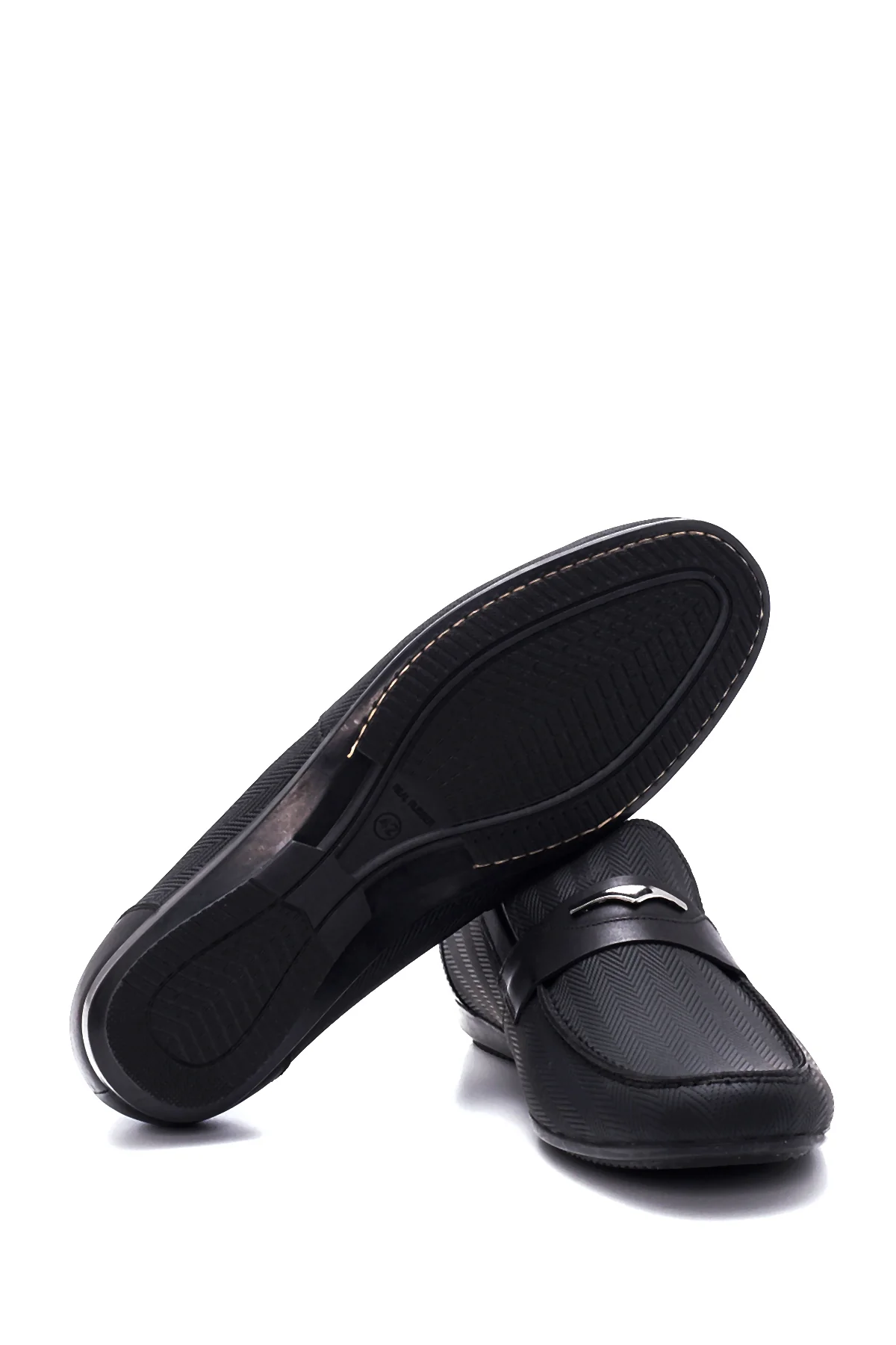 Erkek Siyah Deri Tokalı Casual Loafer - Image 4