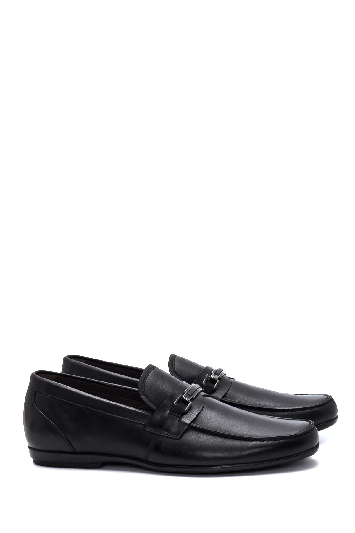 Erkek Siyah Deri Tokalı Casual Loafer - Image 3
