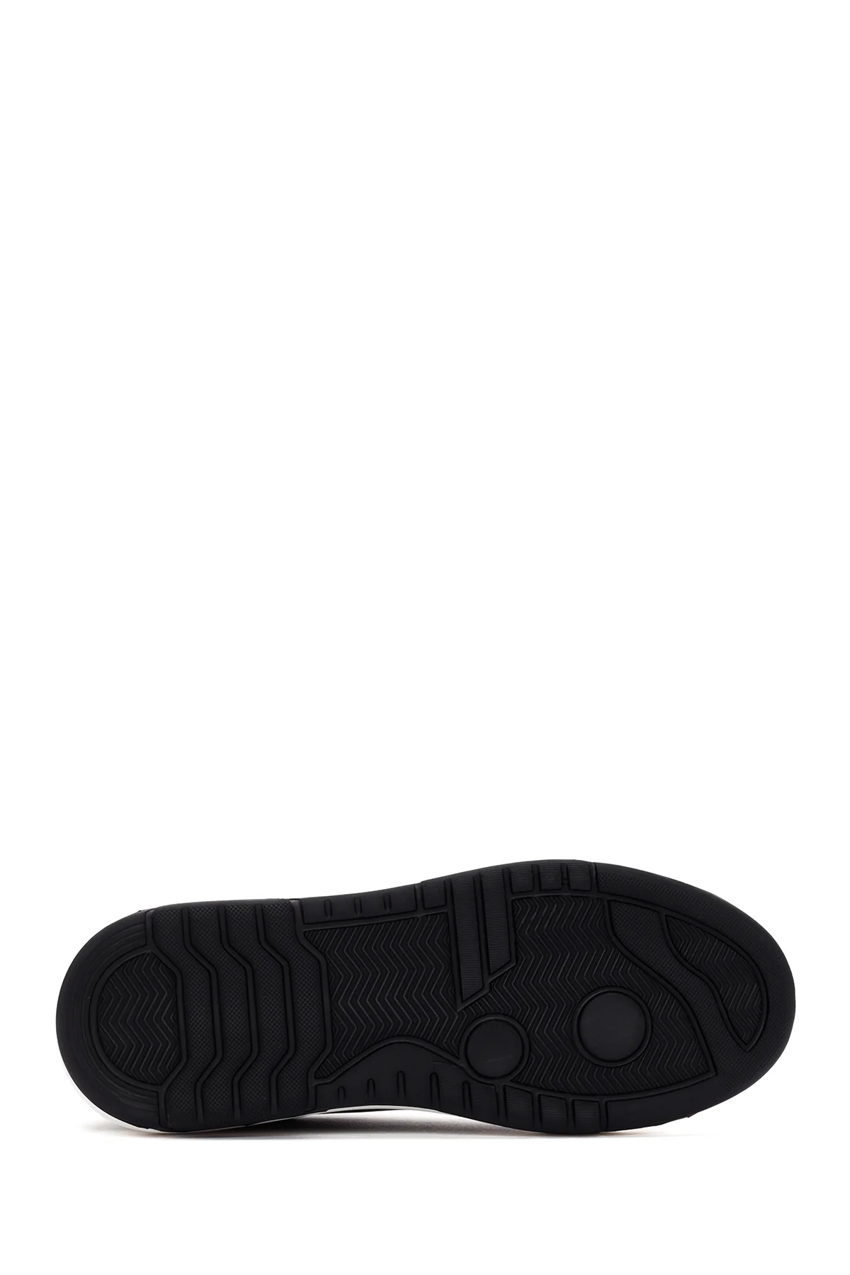 Erkek Siyah Kalın Tabanlı Bağcıklı Deri Sneaker - Image 4