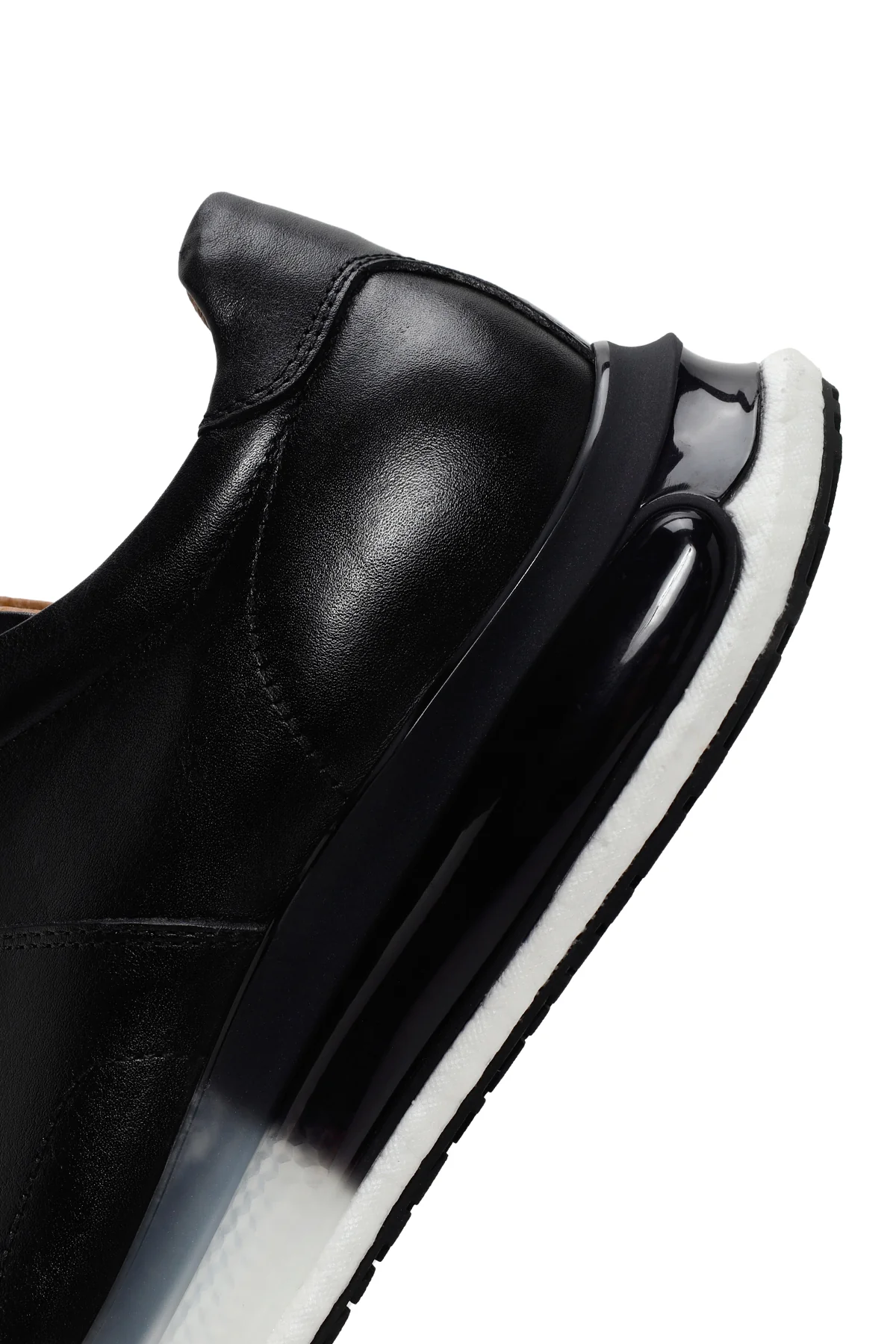 Erkek Siyah Kalın Tabanlı Bağcıklı Deri Sneaker - Image 7