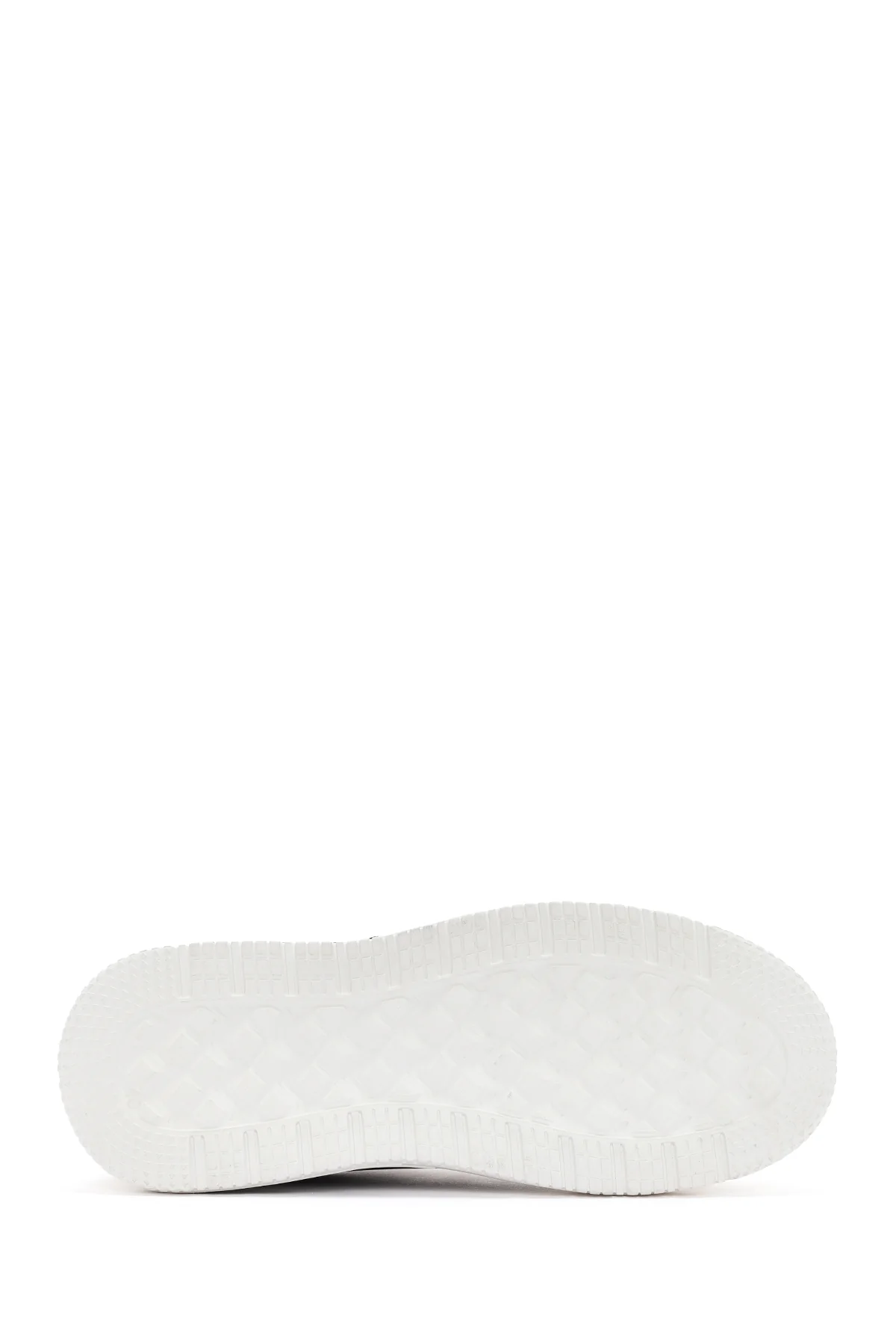 Erkek Siyah Kalın Tabanlı Bağcıklı Deri Sneaker - Image 4