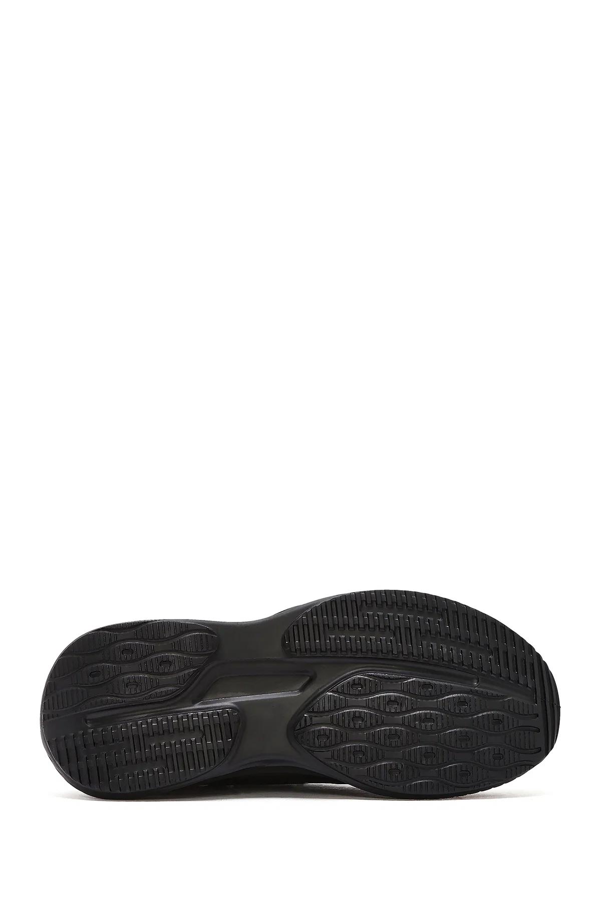 Erkek Siyah Kalın Tabanlı Bağcıklı Kumaş Sneaker - Image 4
