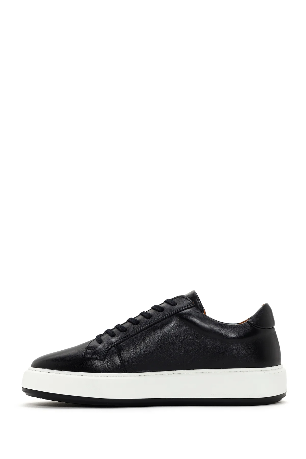 Erkek Siyah Kalın Tabanlı Bağcıklı Süet Deri Sneaker - Image 2