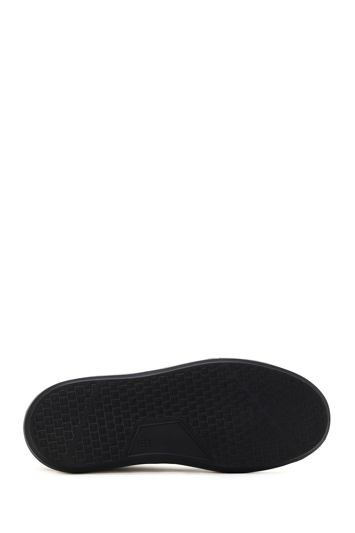 Erkek Siyah Kalın Tabanlı Bağcıklı Süet Deri Sneaker - Image 4