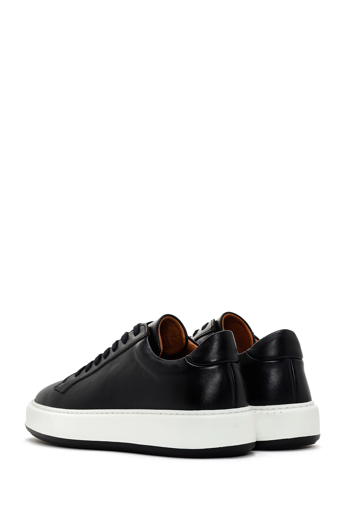 Erkek Siyah Kalın Tabanlı Bağcıklı Süet Deri Sneaker - Image 5