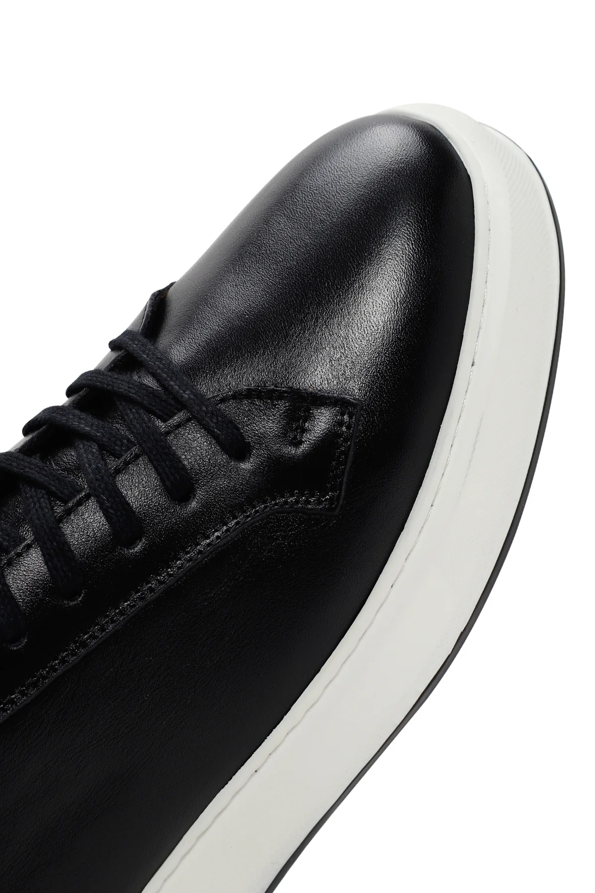 Erkek Siyah Kalın Tabanlı Bağcıklı Süet Deri Sneaker - Image 9