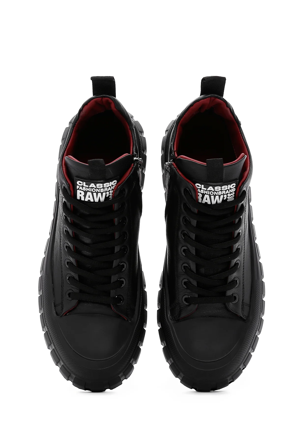 Erkek Siyah Kalın Tabanlı Deri Blekli Sneaker Bot - Image 6