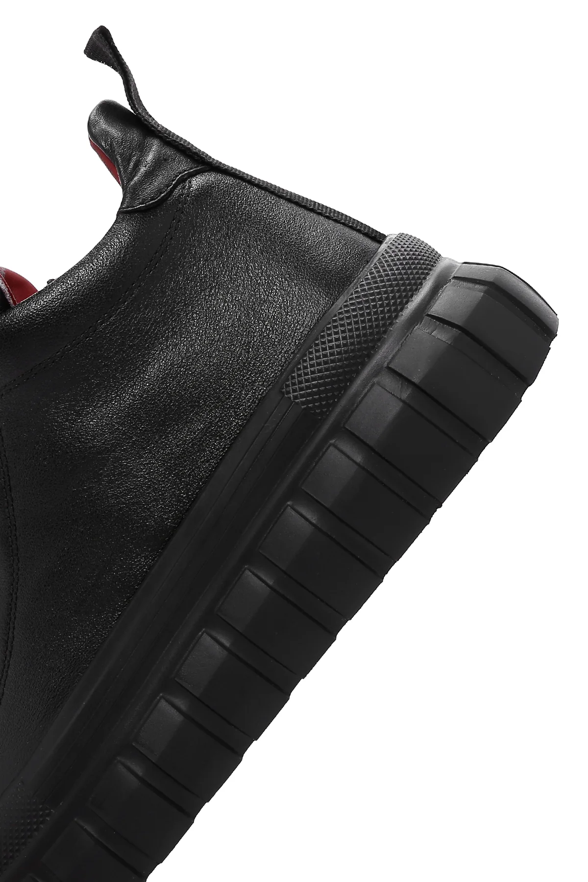 Erkek Siyah Kalın Tabanlı Deri Blekli Sneaker Bot - Image 7