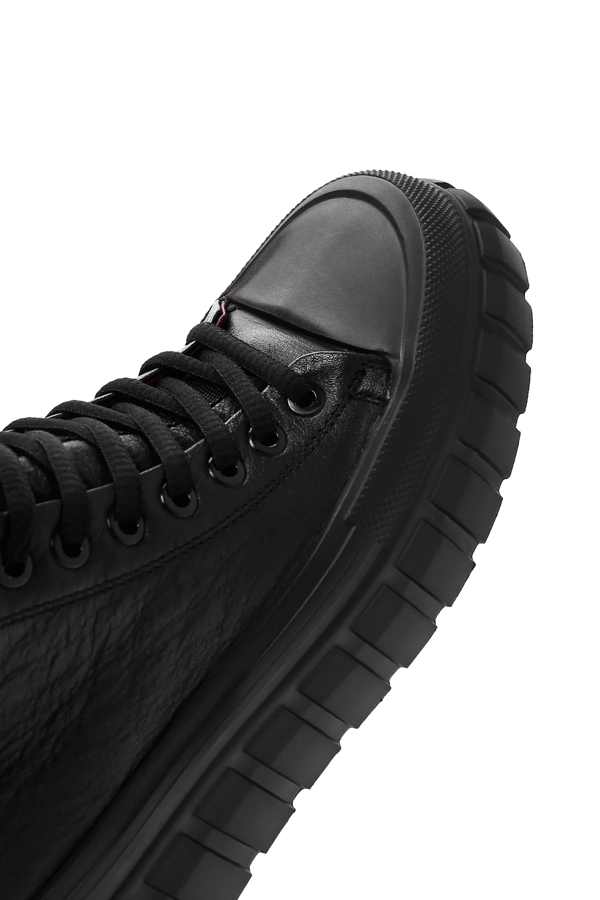 Erkek Siyah Kalın Tabanlı Deri Blekli Sneaker Bot - Image 9