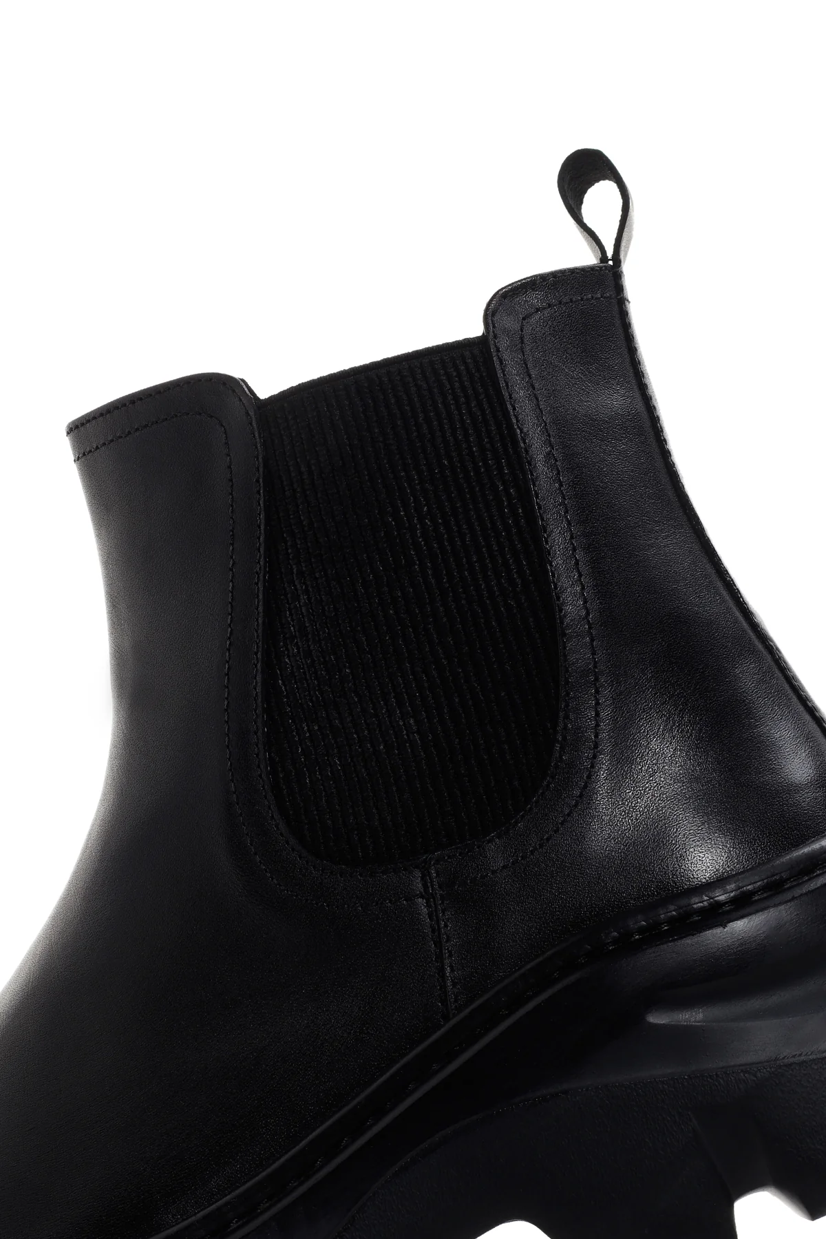 Erkek Siyah Kalın Tabanlı Deri Casual Chelsea Bot - Image 7