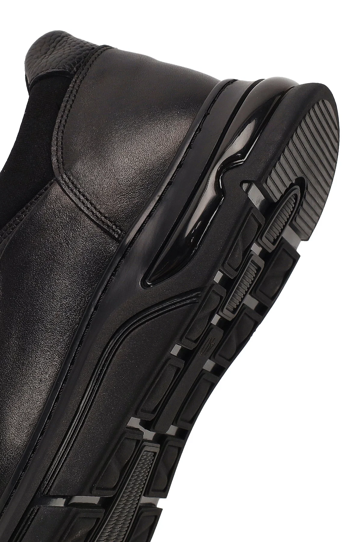 Erkek Siyah Kalın Tabanlı Deri Casual Comfort Sneaker - Image 8