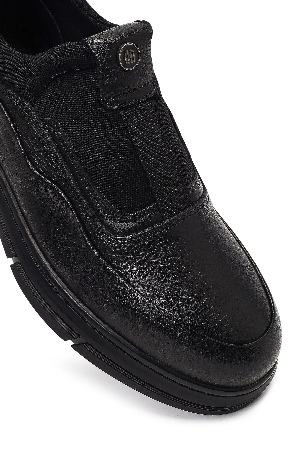 Erkek Siyah Kalın Tabanlı Deri Casual Comfort Sneaker - Image 9