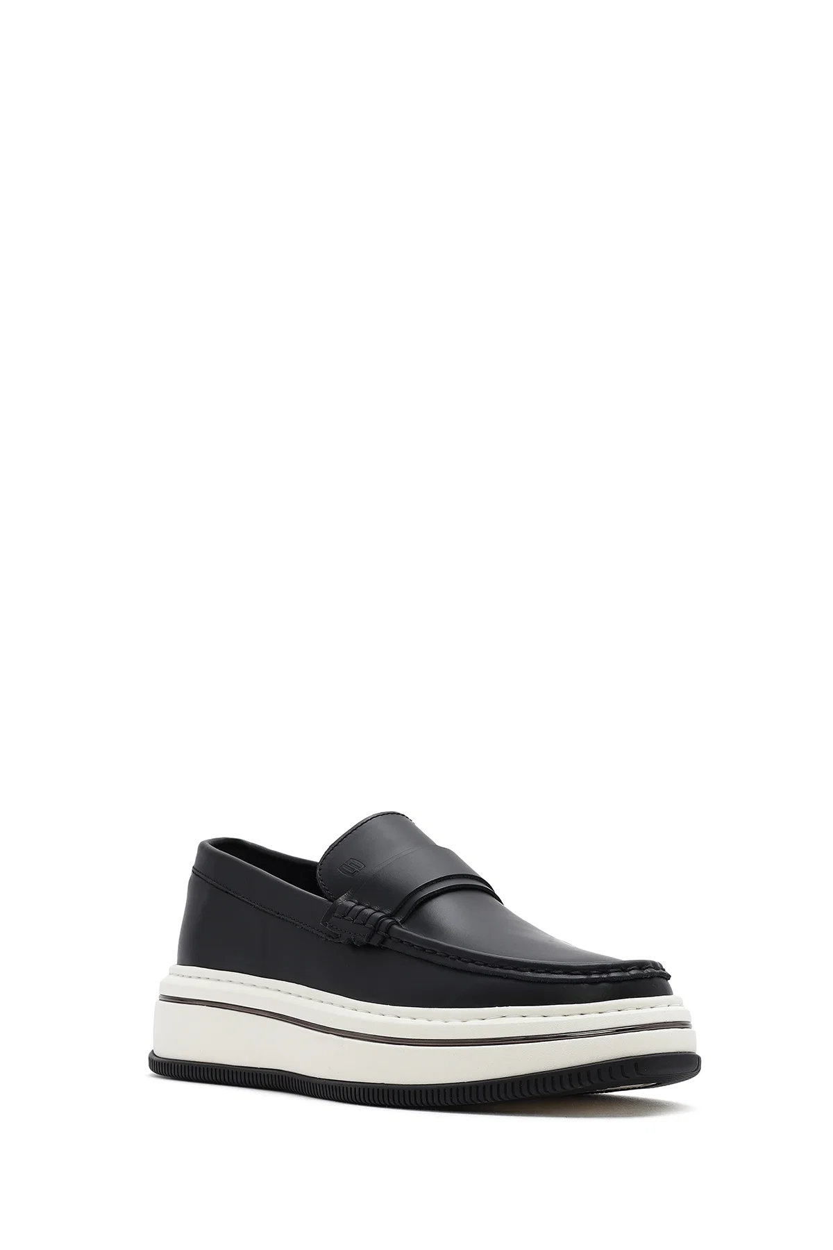 Erkek Siyah Kalın Tabanlı Deri Casual Loafer - Image 6