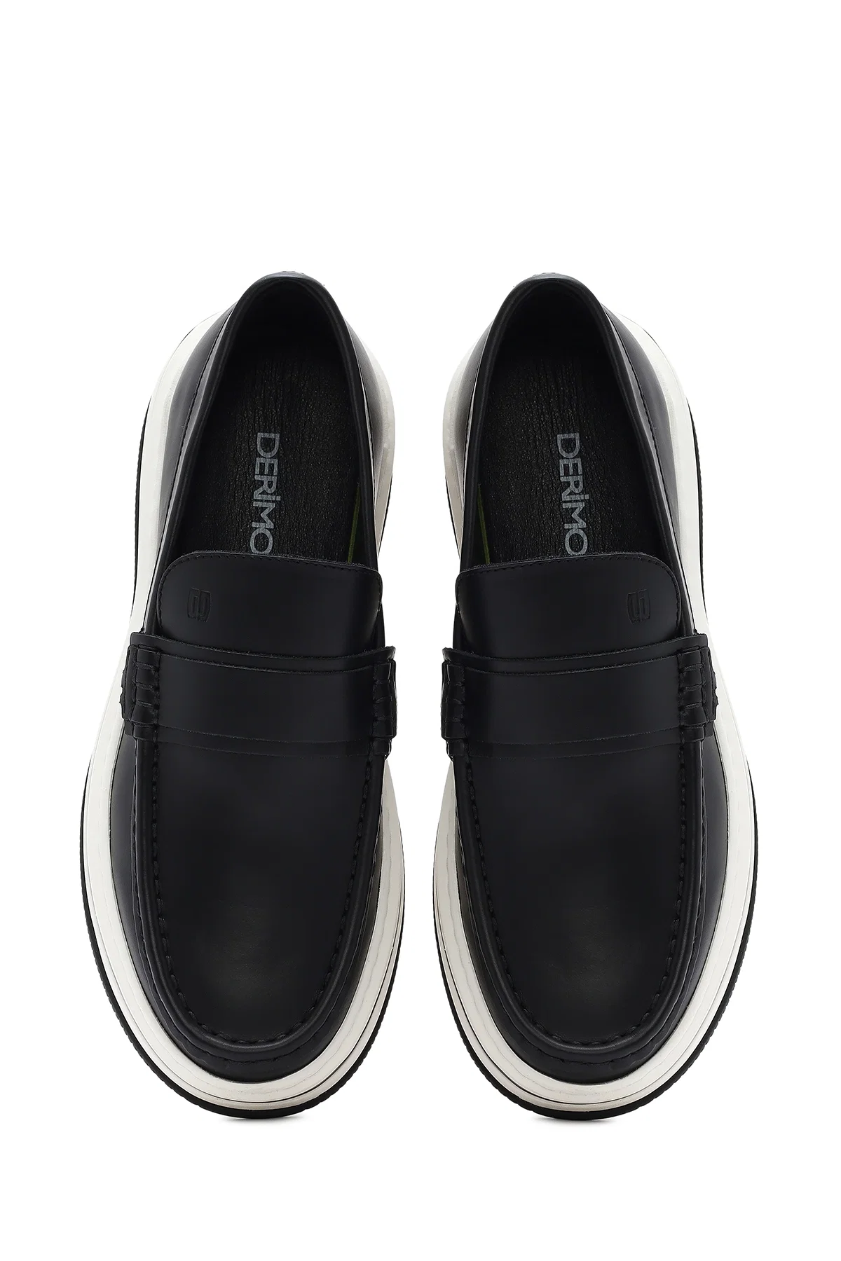 Erkek Siyah Kalın Tabanlı Deri Casual Loafer - Image 7