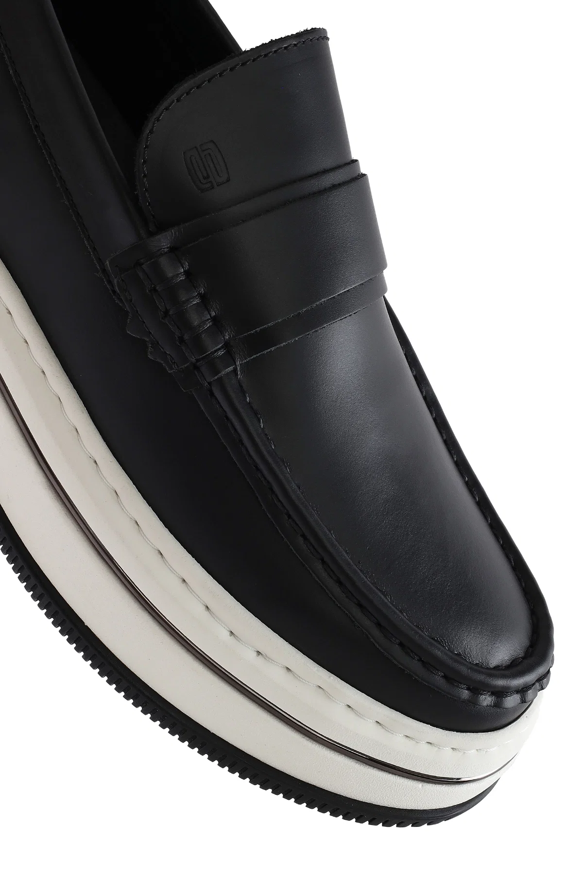 Erkek Siyah Kalın Tabanlı Deri Casual Loafer - Image 9