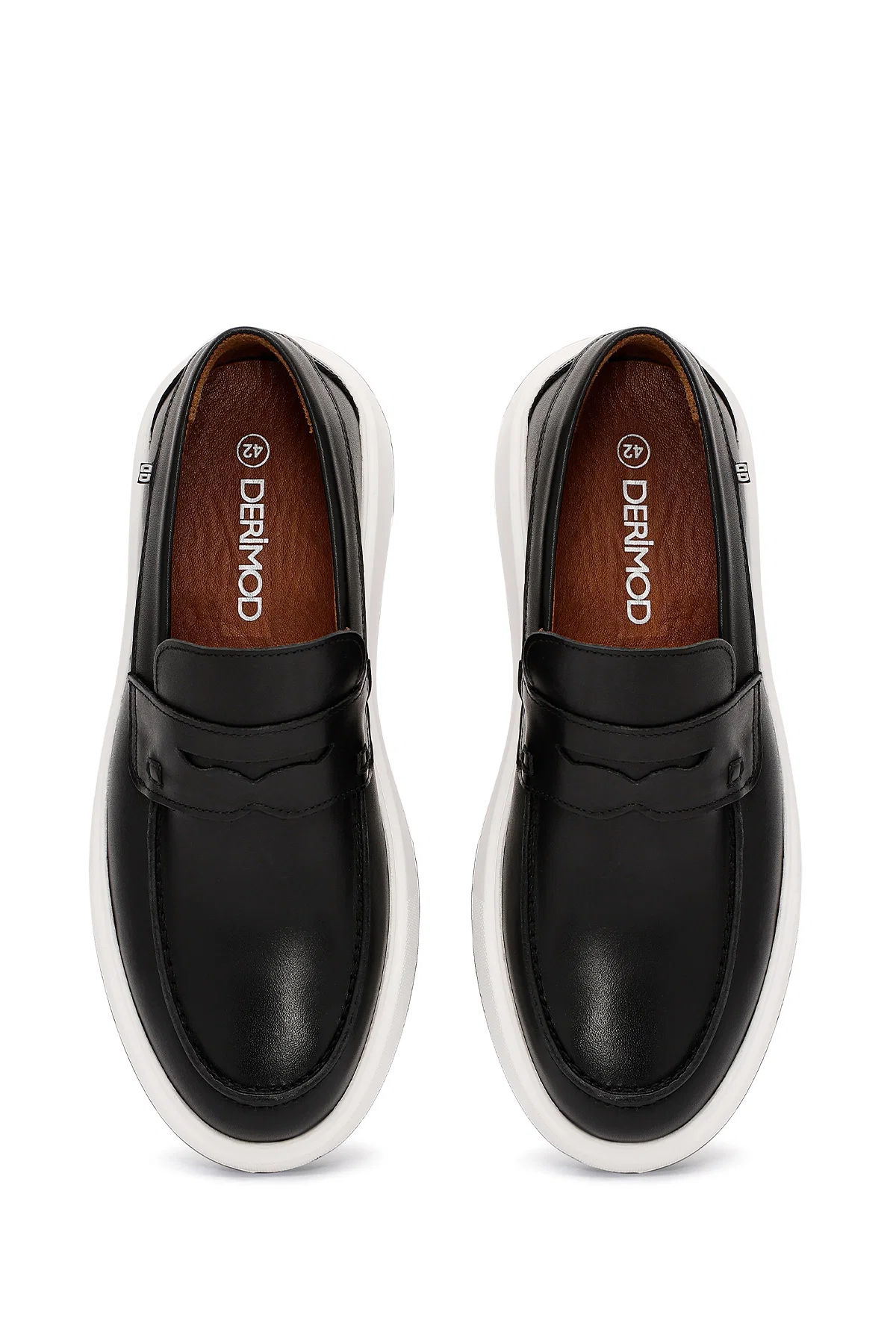 Erkek Siyah Kalın Tabanlı Deri Casual Loafer - Image 7
