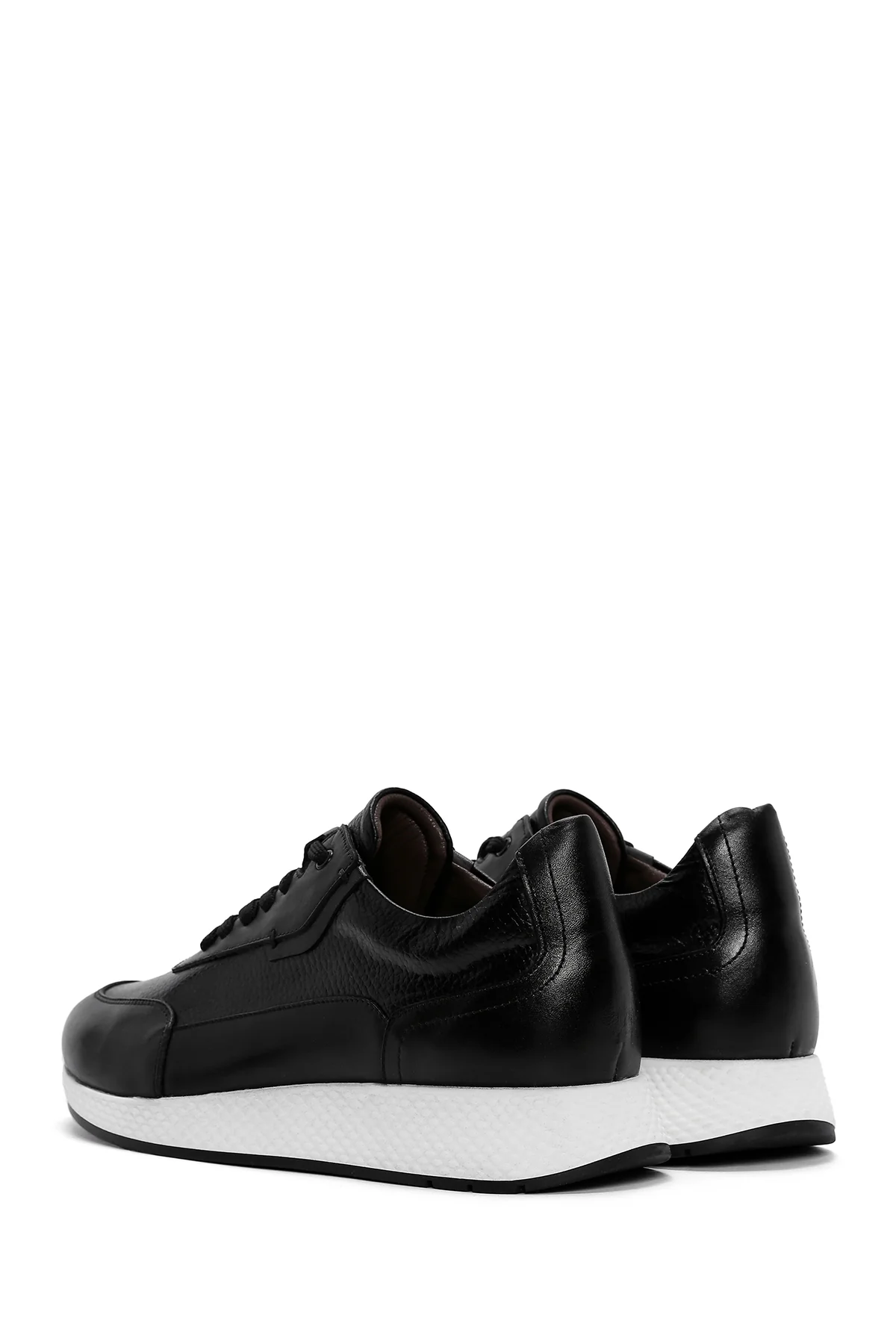 Erkek Siyah Kalın Tabanlı Deri Casual Sneaker - Image 5