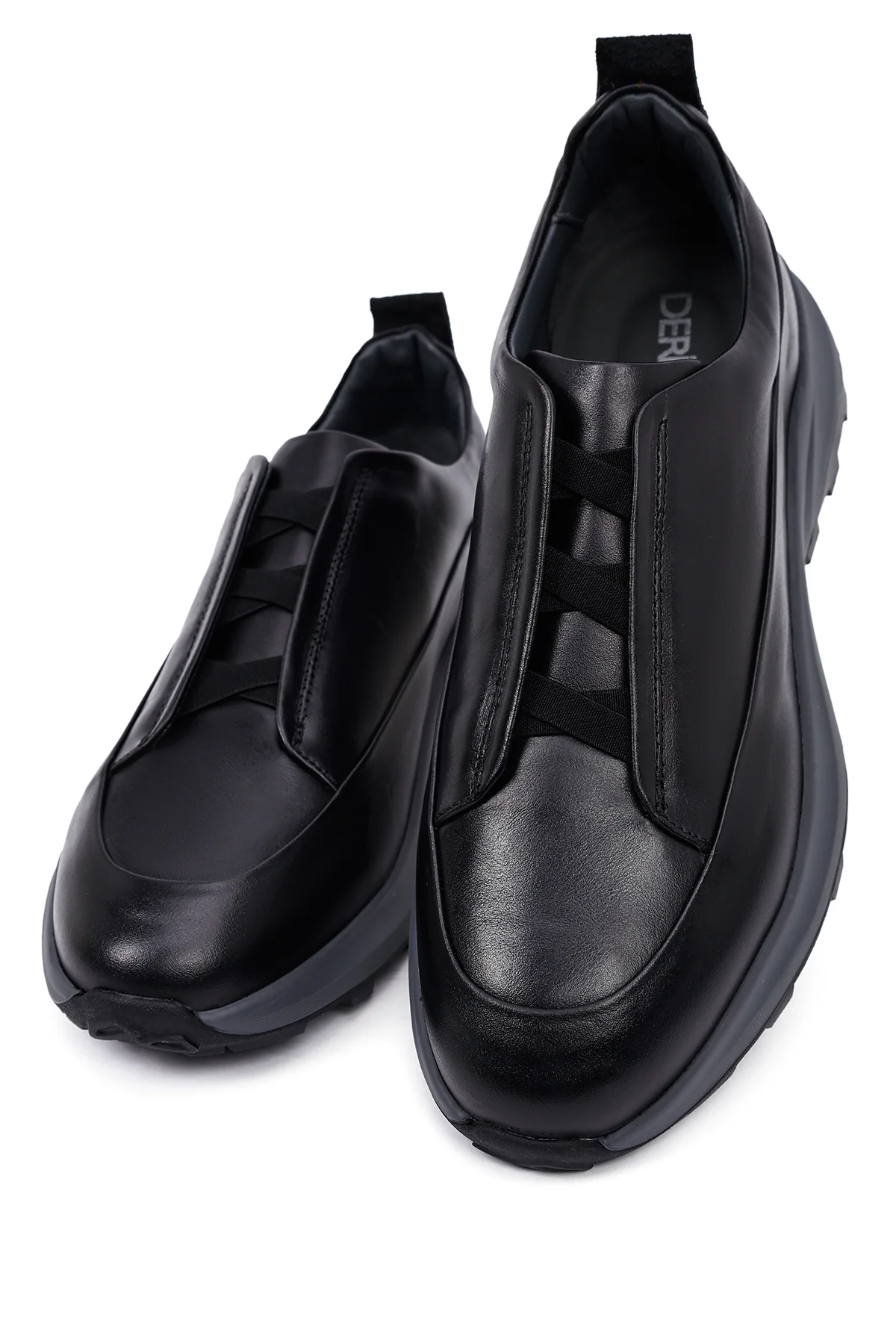 Erkek Siyah Kalın Tabanlı Deri Casual Sneaker - Image 8