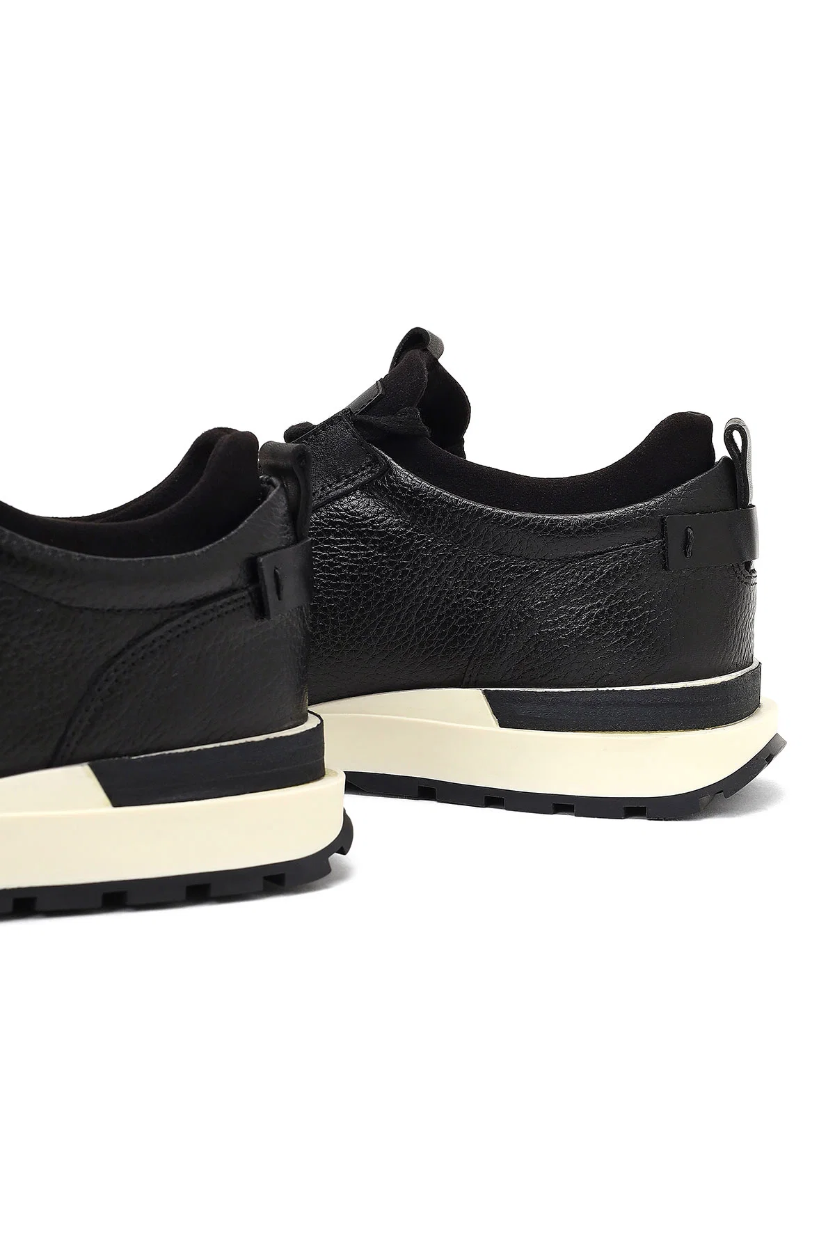 Erkek Siyah Kalın Tabanlı Deri Casual Sneaker - Image 10