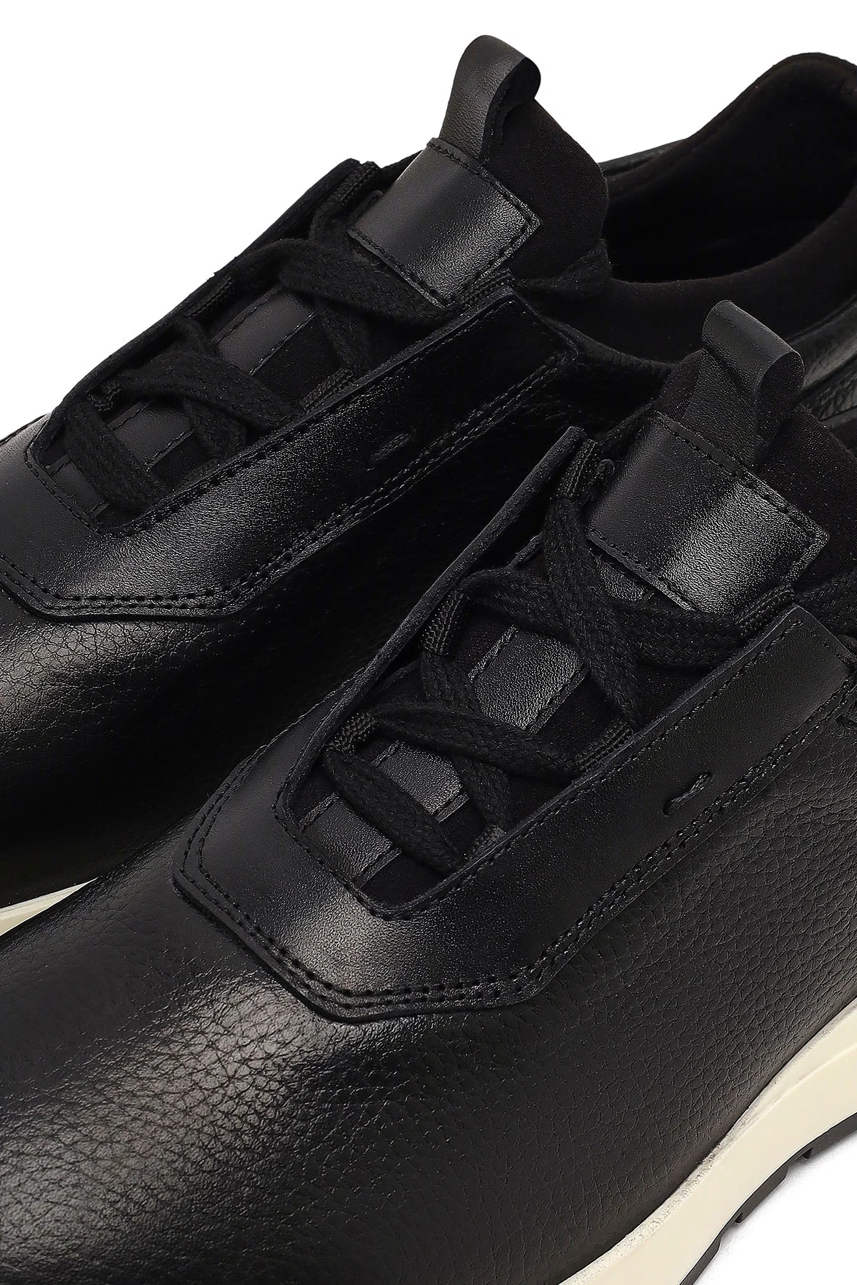 Erkek Siyah Kalın Tabanlı Deri Casual Sneaker - Image 11