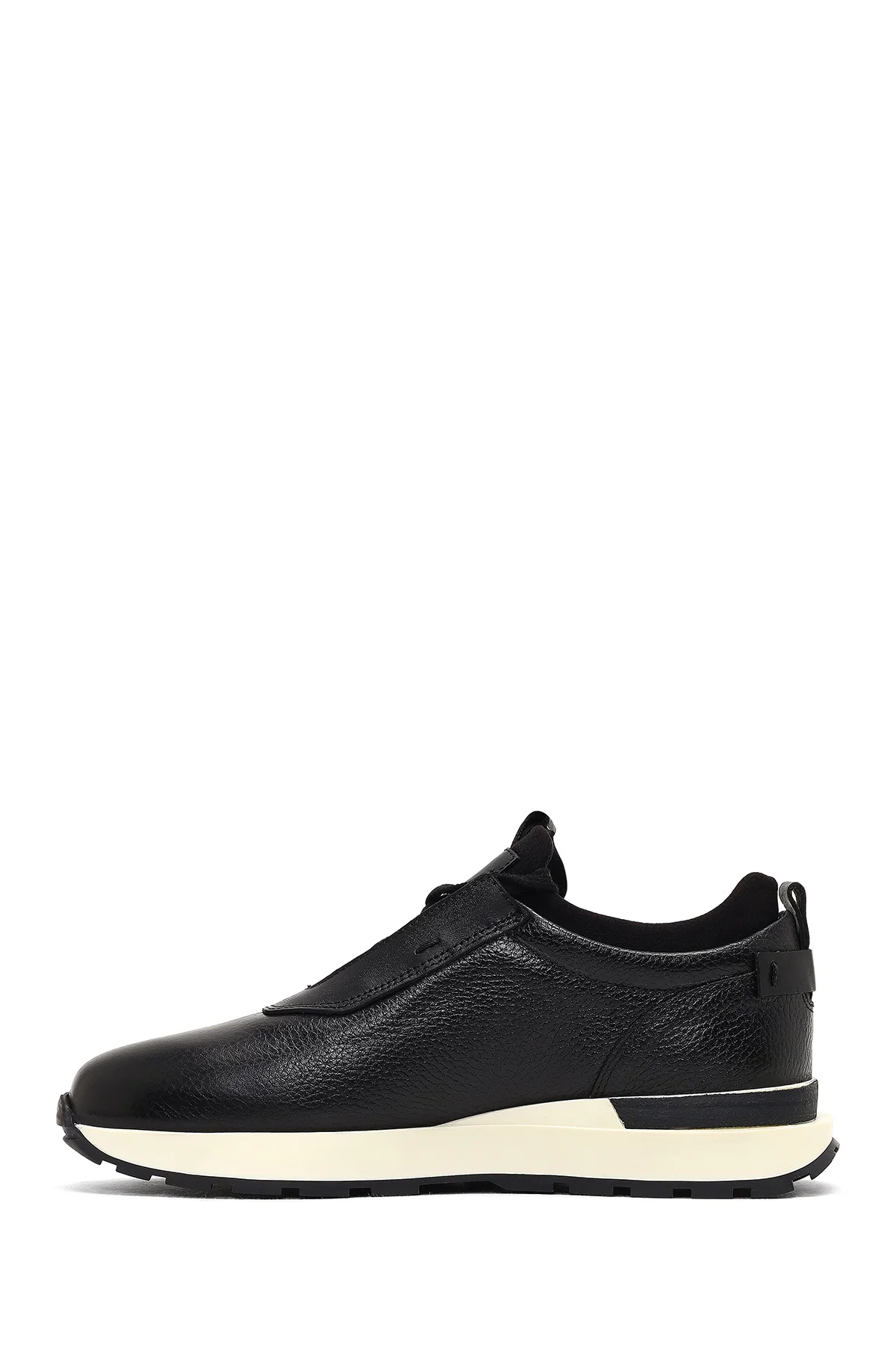 Erkek Siyah Kalın Tabanlı Deri Casual Sneaker - Image 2