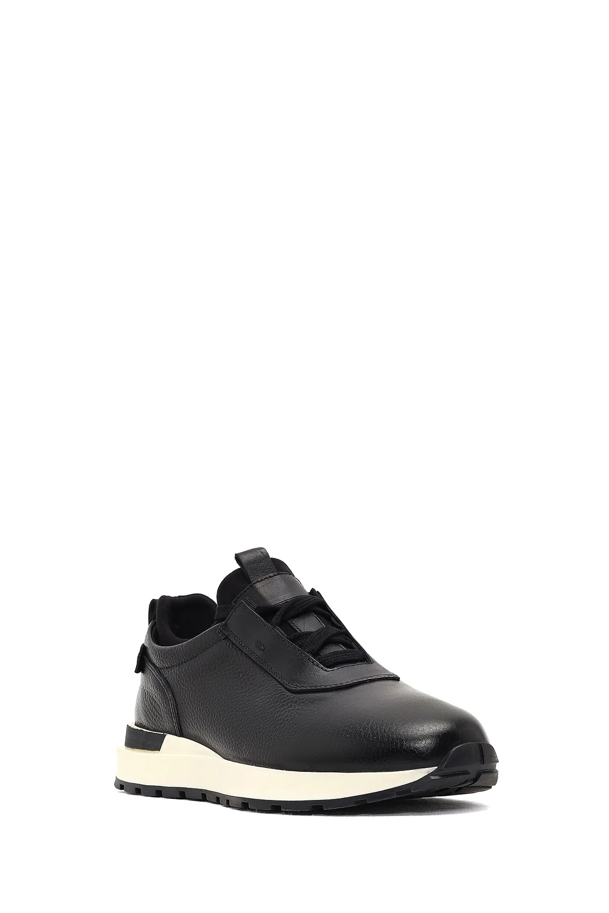 Erkek Siyah Kalın Tabanlı Deri Casual Sneaker - Image 6