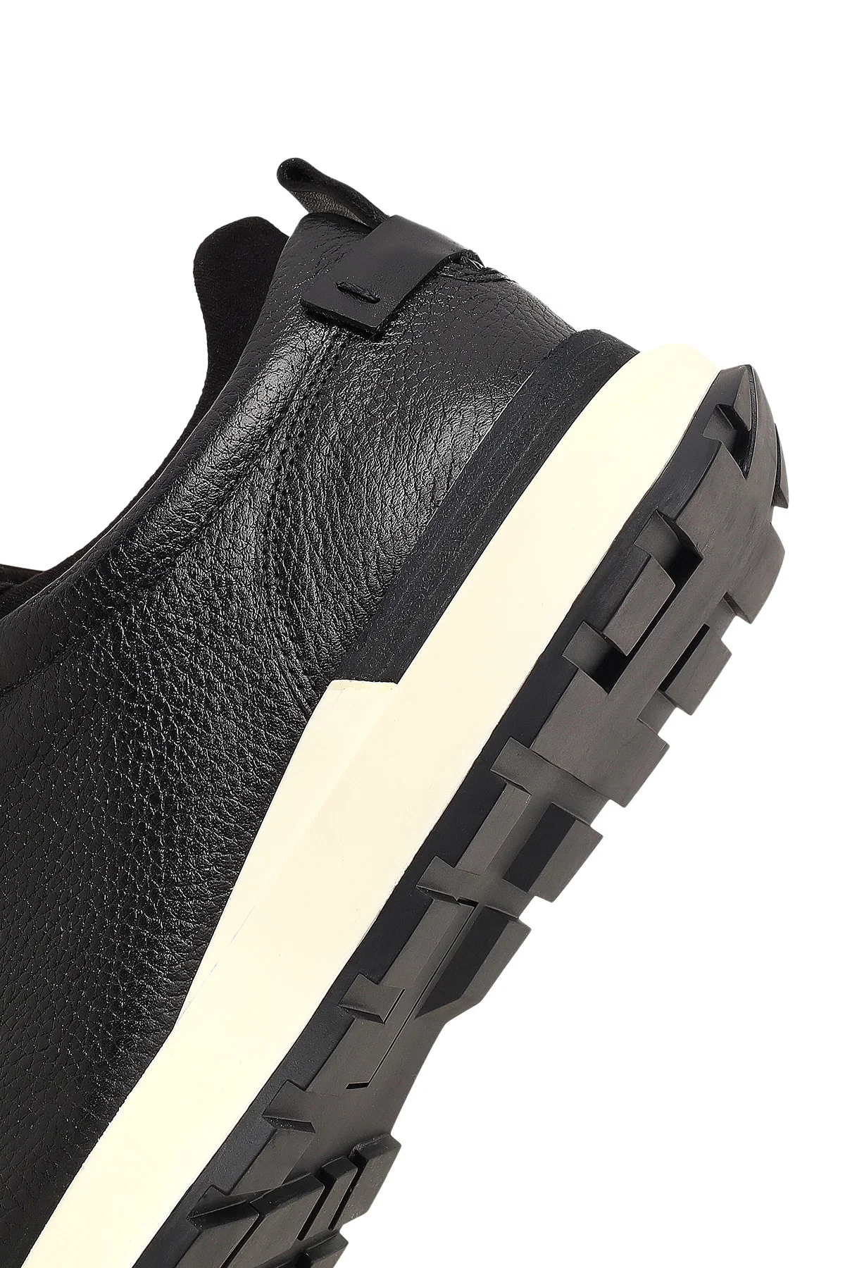 Erkek Siyah Kalın Tabanlı Deri Casual Sneaker - Image 8