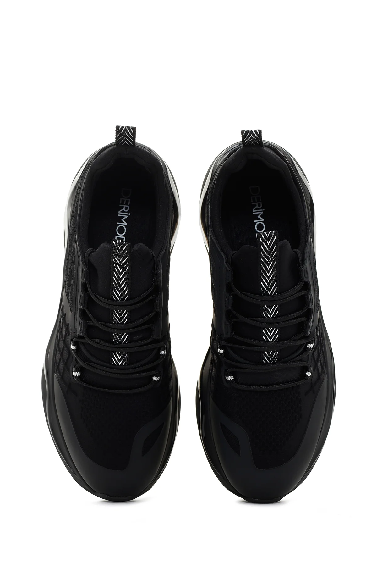 Erkek Siyah Kalın Tabanlı Deri Sneaker - Image 6