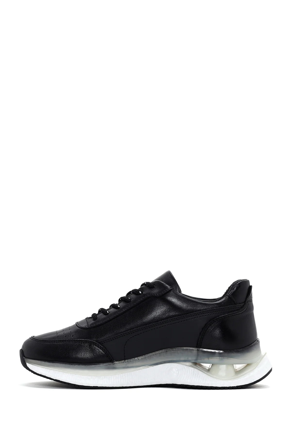 Erkek Siyah Kalın Tabanlı Deri Sneaker - Image 2