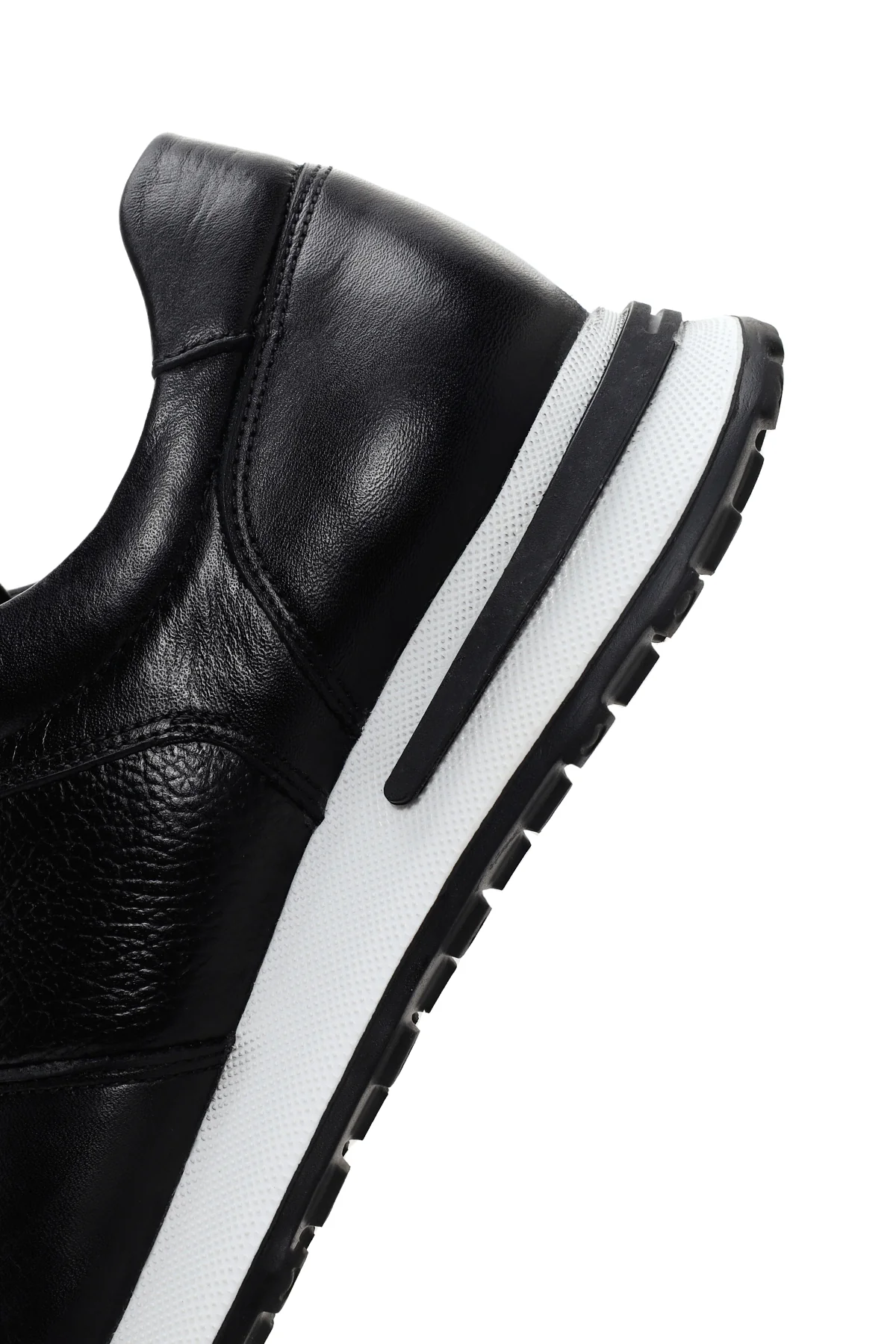 Erkek Siyah Kalın Tabanlı Deri Sneaker - Image 7