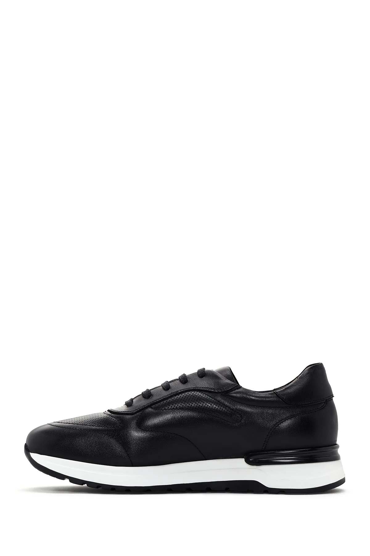 Erkek Siyah Kalın Tabanlı Deri Sneaker - Image 2
