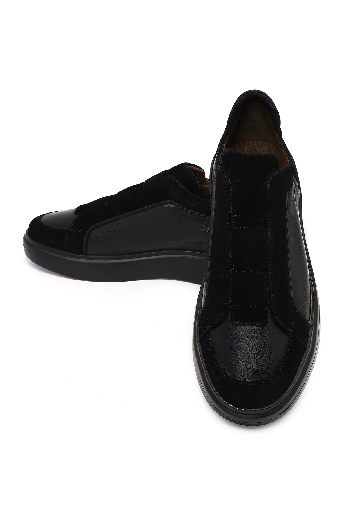 Erkek Siyah Kalın Tabanlı Deri Sneaker - Image 10