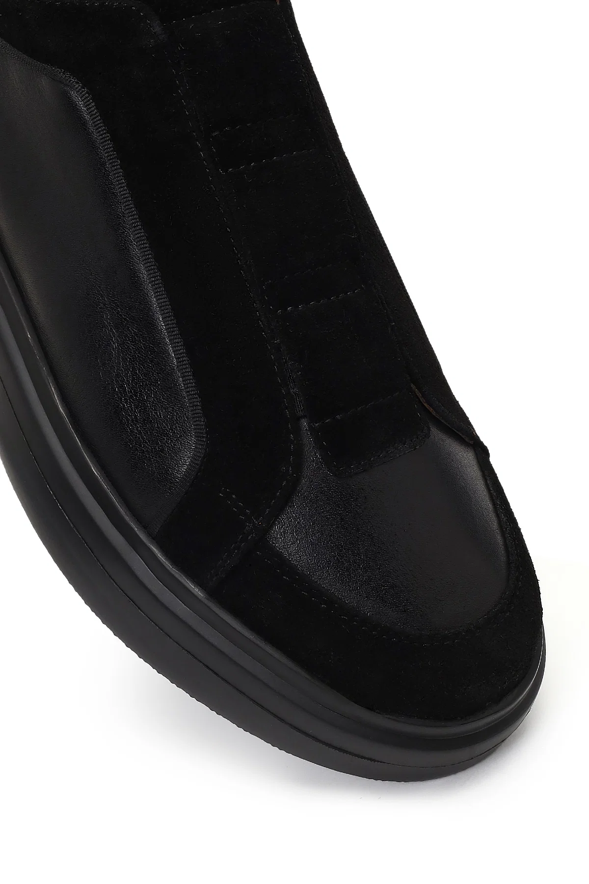 Erkek Siyah Kalın Tabanlı Deri Sneaker - Image 11