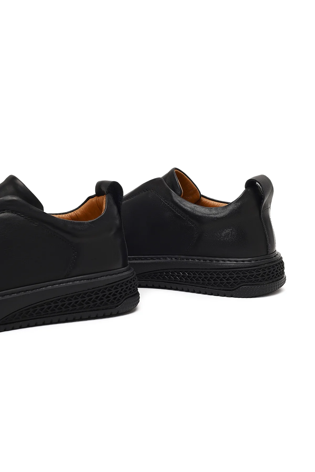 Erkek Siyah Kalın Tabanlı Deri Sneaker - Image 10