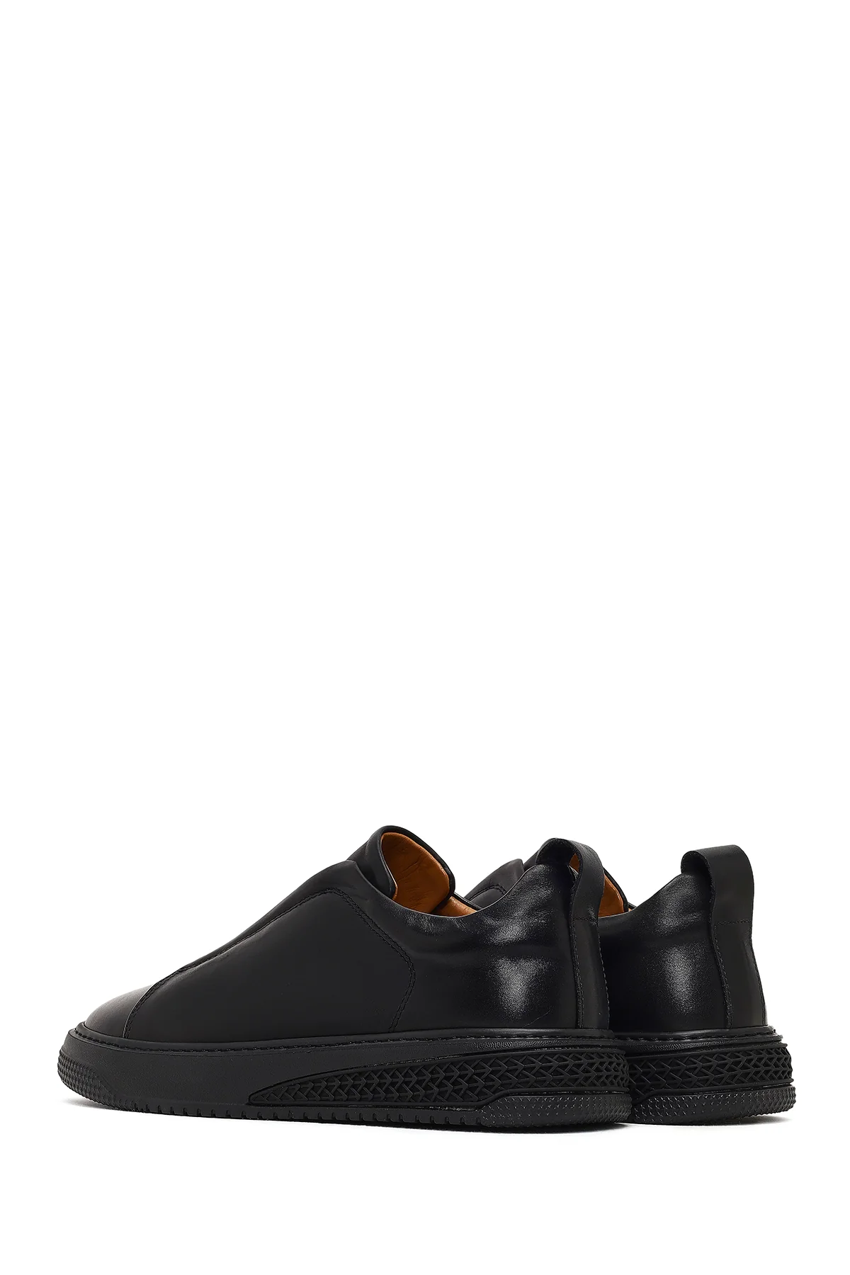Erkek Siyah Kalın Tabanlı Deri Sneaker - Image 5