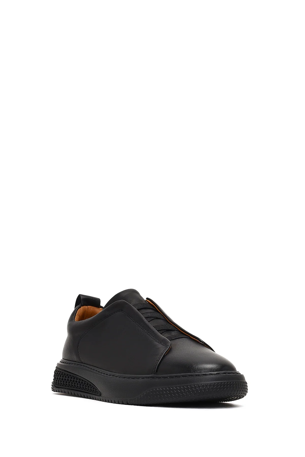 Erkek Siyah Kalın Tabanlı Deri Sneaker - Image 6