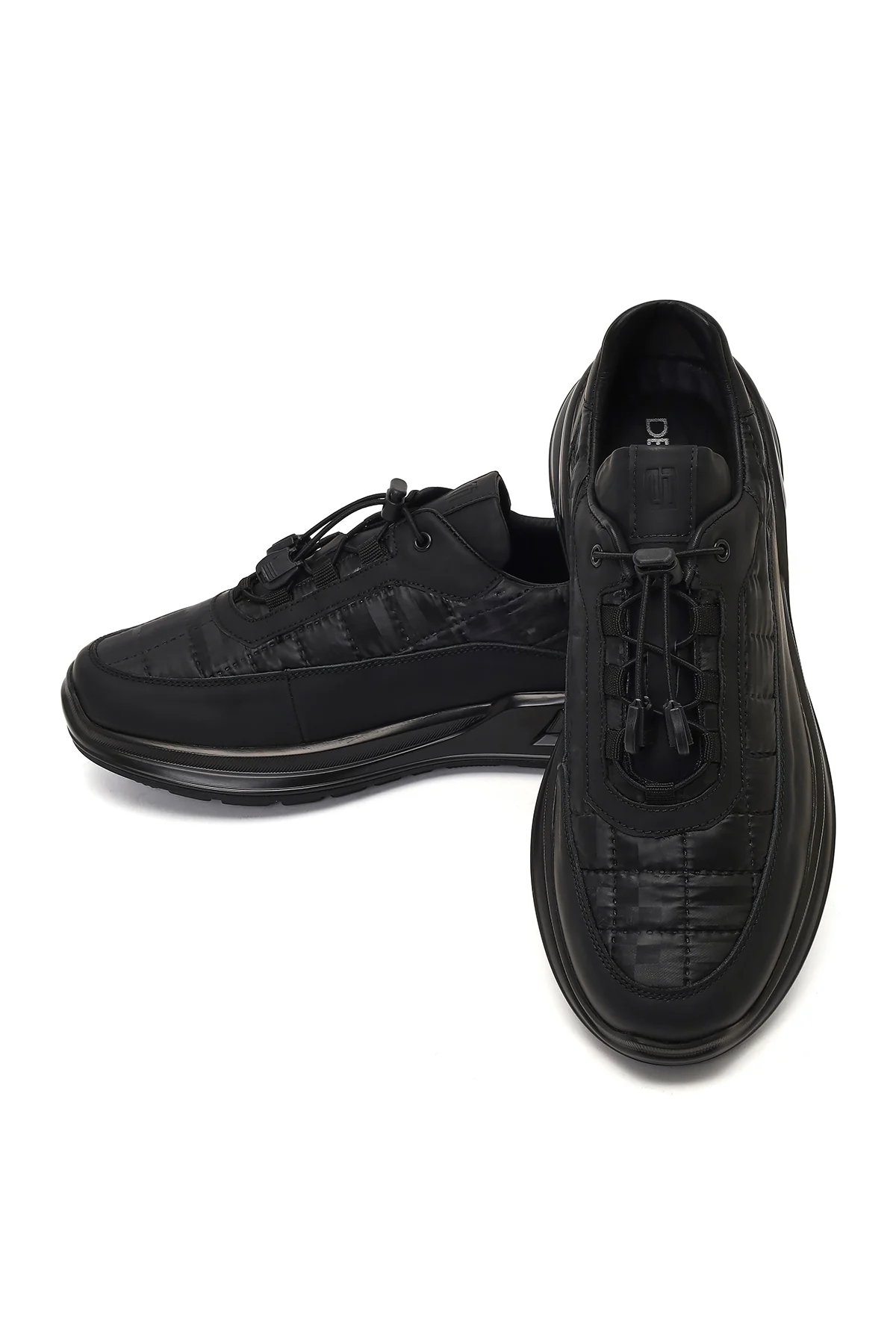 Erkek Siyah Kalın Tabanlı Deri Sneaker - Image 10
