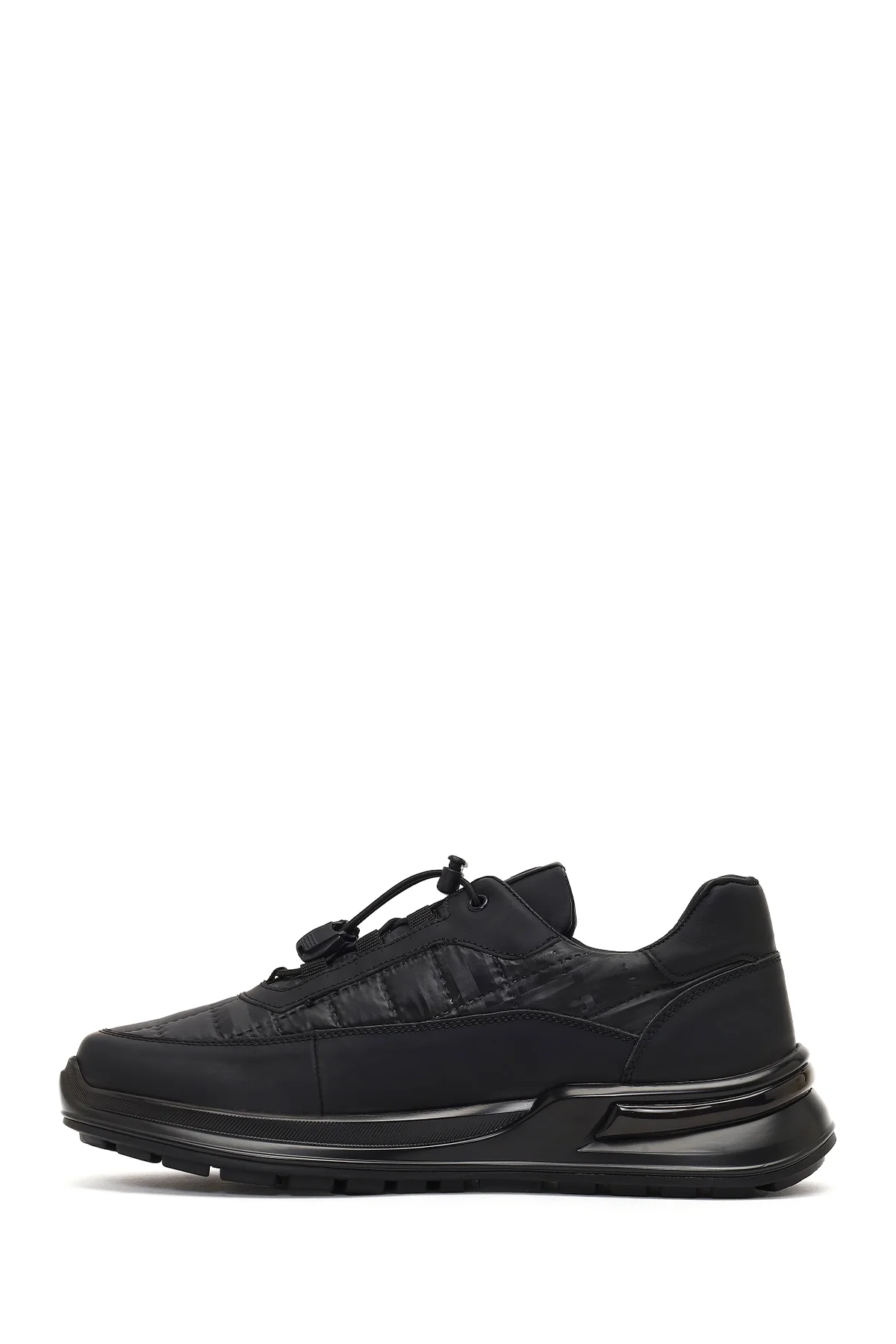 Erkek Siyah Kalın Tabanlı Deri Sneaker - Image 2
